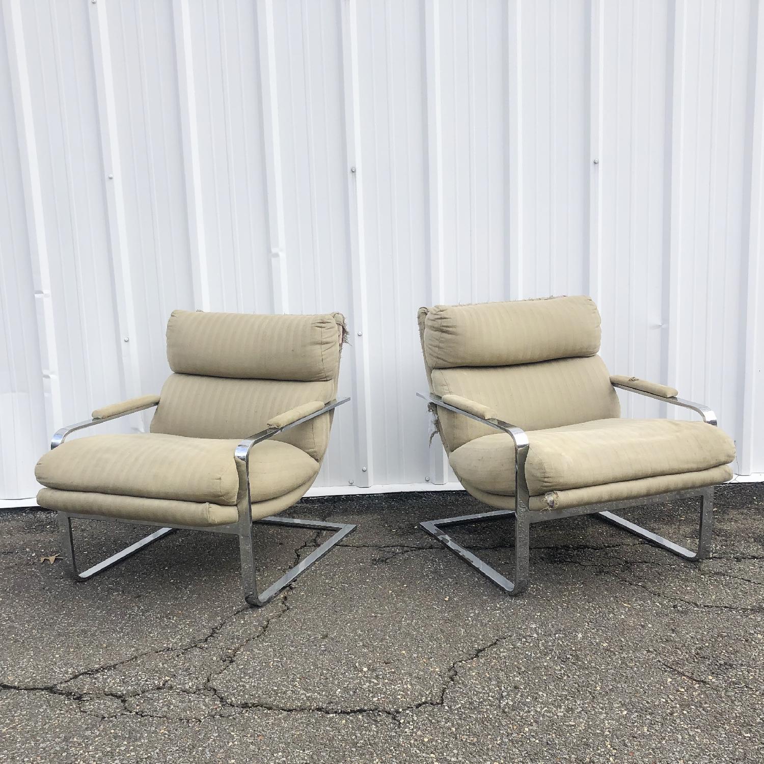 Milo Baughman Style Mid-Century Modern Lounge Chairs - image-1