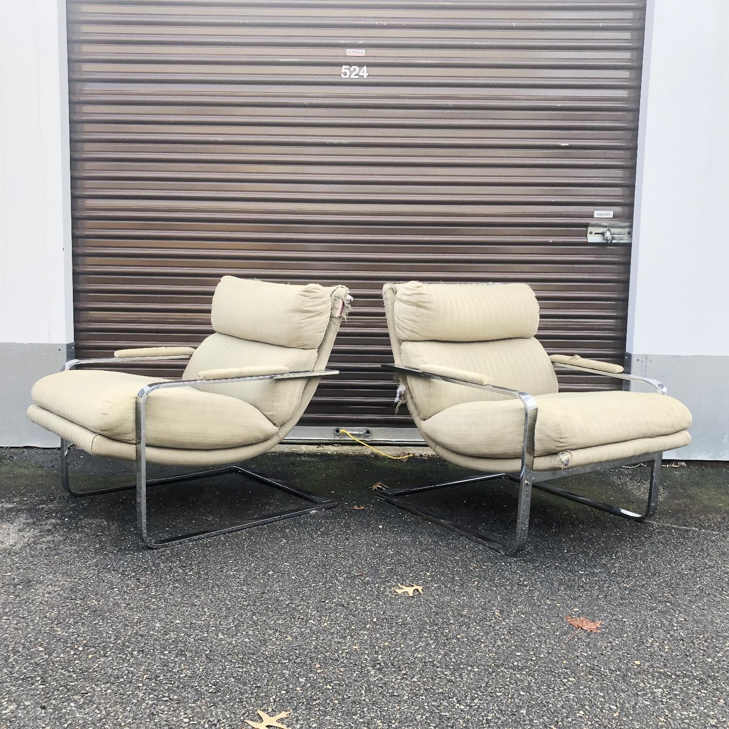 Milo Baughman Style Mid-Century Modern Lounge Chairs - image-0