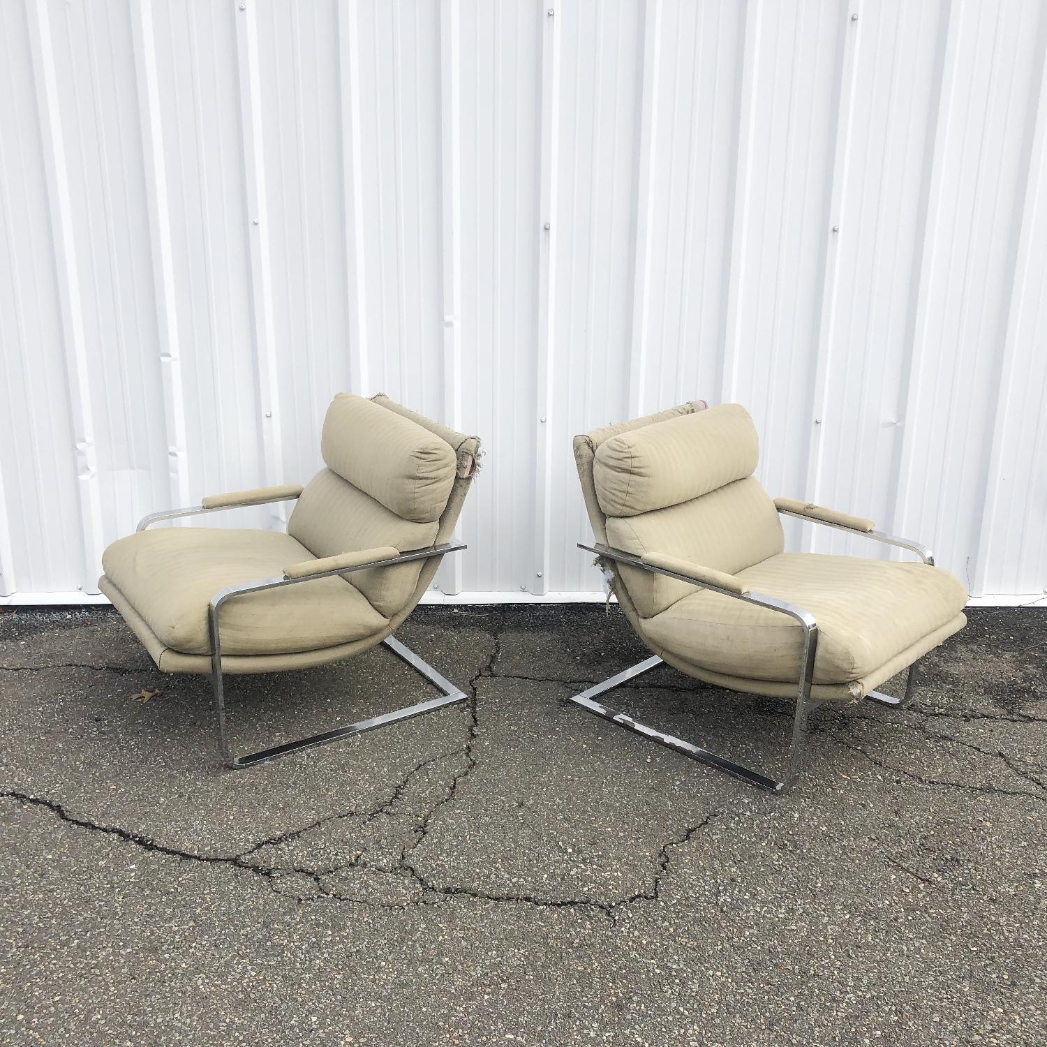 Milo Baughman Style Mid-Century Modern Lounge Chairs - image-2