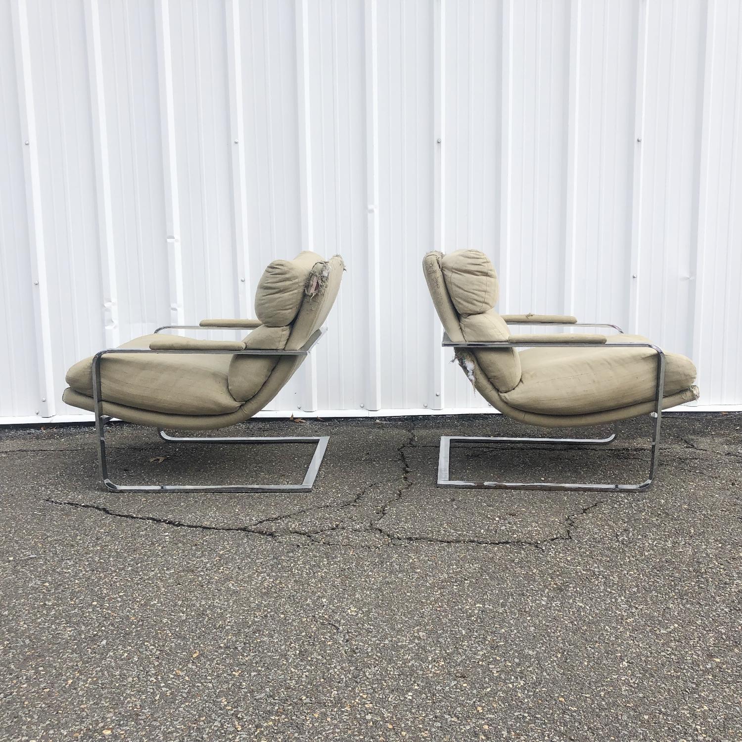 Milo Baughman Style Mid-Century Modern Lounge Chairs - image-3