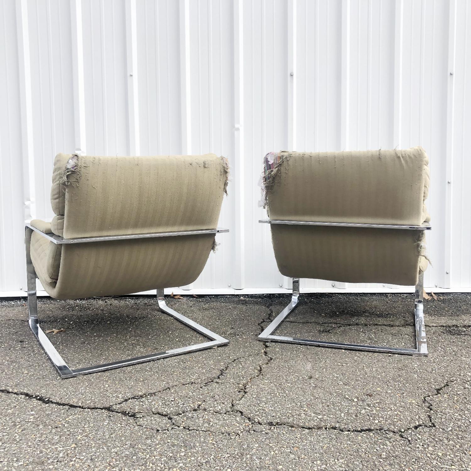 Milo Baughman Style Mid-Century Modern Lounge Chairs - image-4