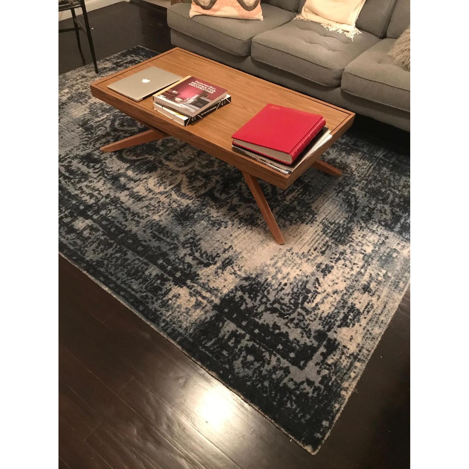 West Elm Distressed Arabesque Wool Rug in Midnight - image-2