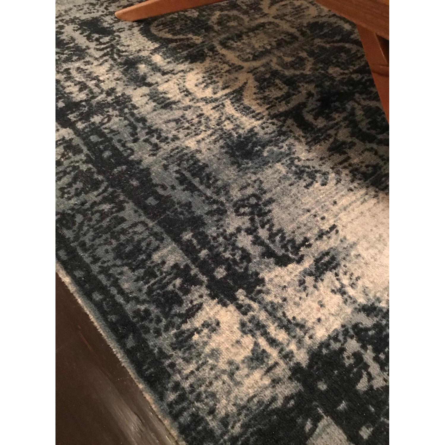West Elm Distressed Arabesque Wool Rug in Midnight - image-3
