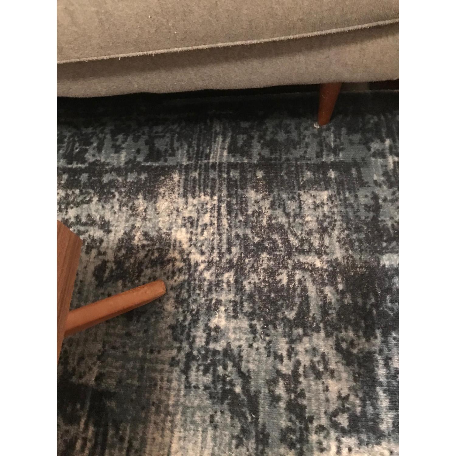 West Elm Distressed Arabesque Wool Rug in Midnight - image-4