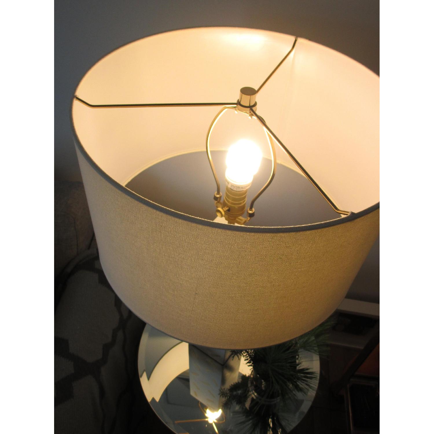 West Elm Marble & Bronze Brisim Lamp w/ Shade - image-4