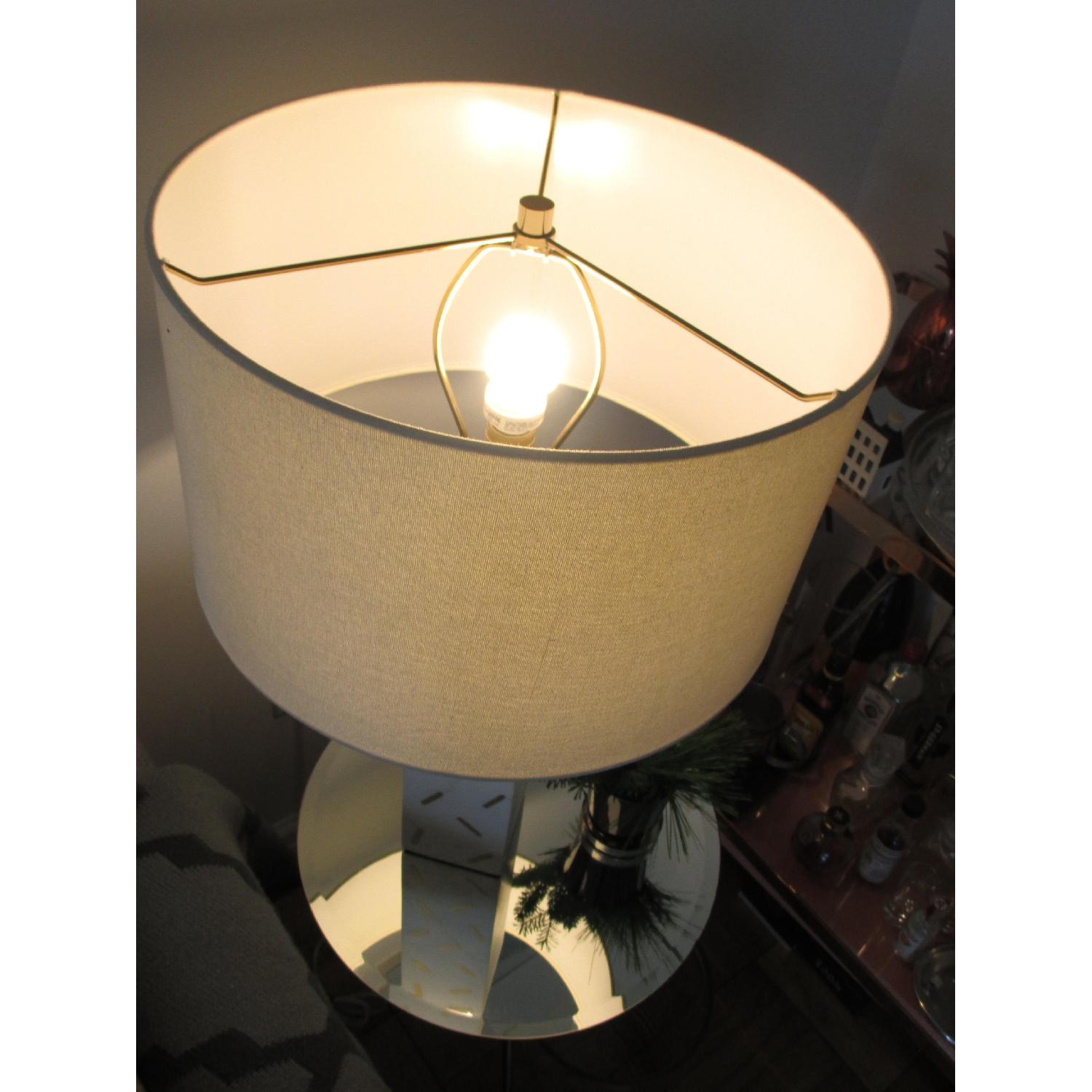 West Elm Marble & Bronze Brisim Lamp w/ Shade - image-5