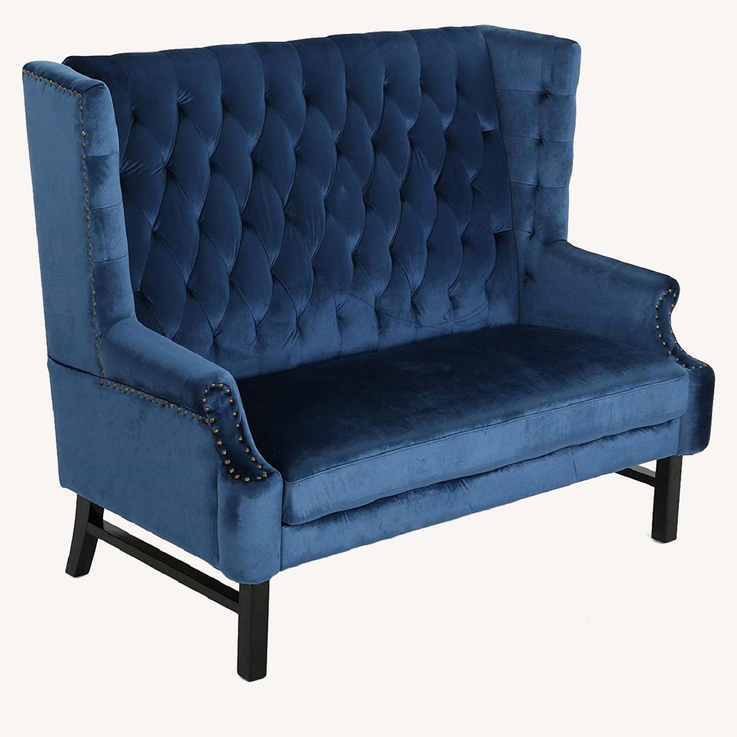 Christopher Knight Nollie High Back Tufted Velvet Loveseat AptDeco