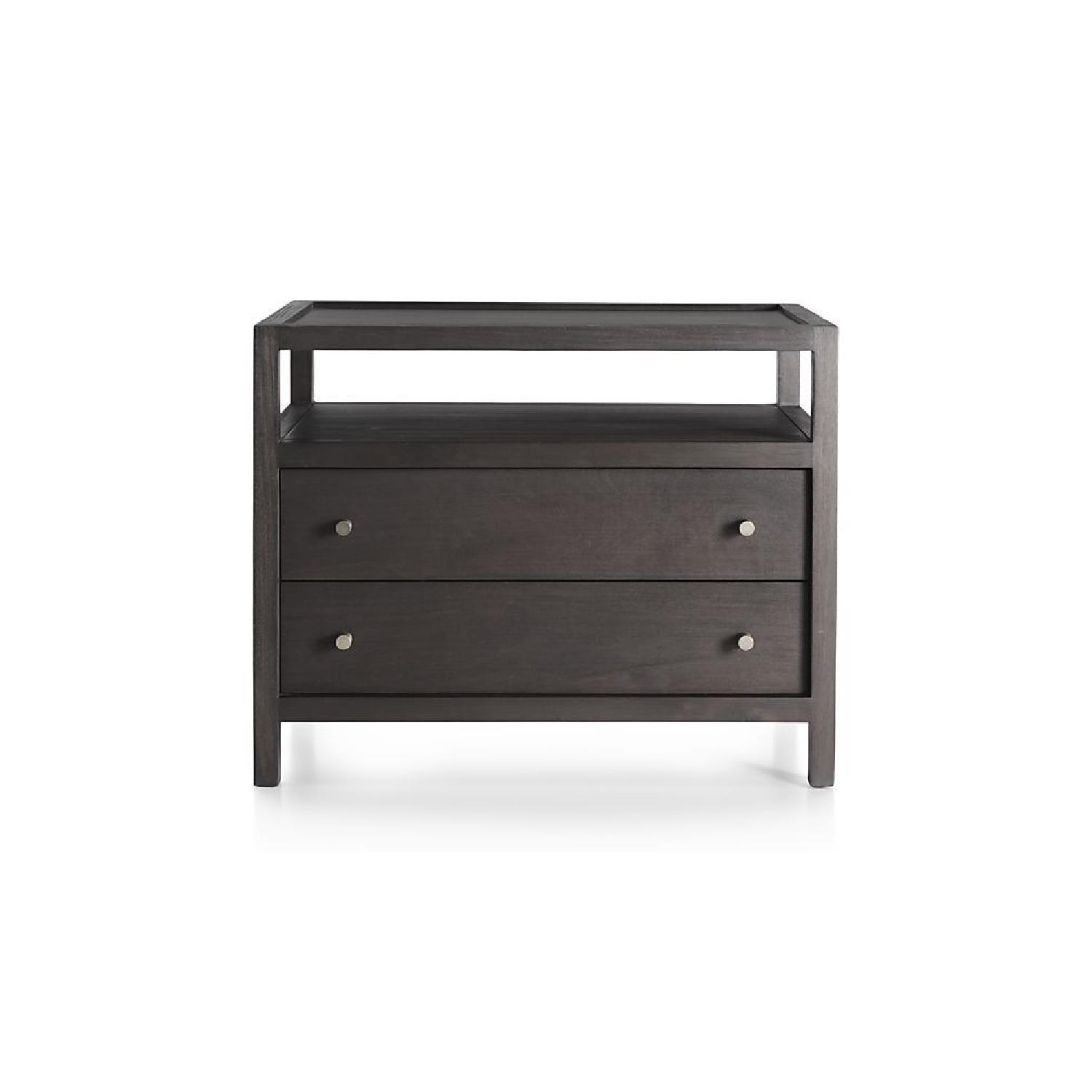 Crate & Barrel Keane Wenge Solid Wood Charging Nightstand - image-4
