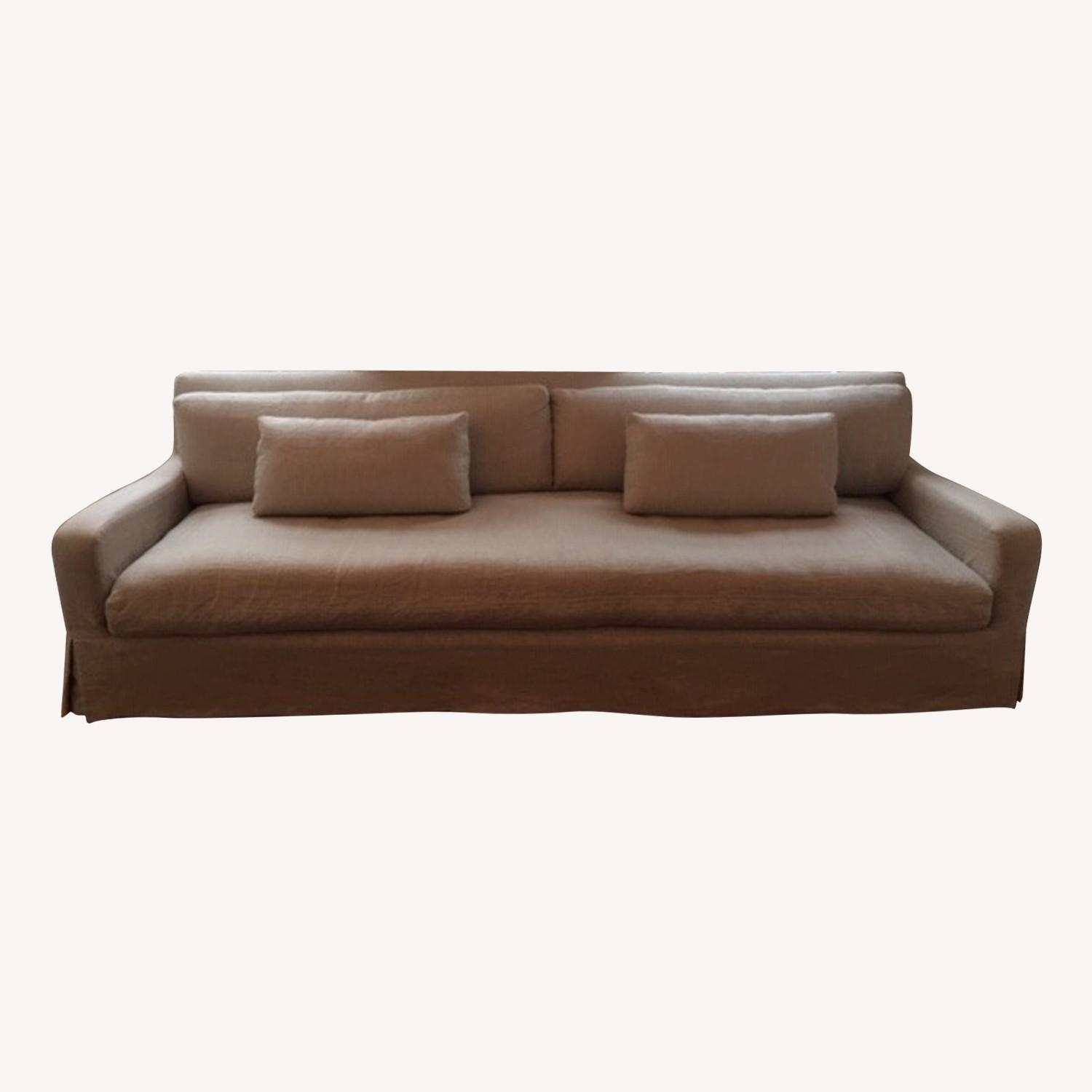Restoration Hardware Belgian Linen Slipcovered Sofa - image-10