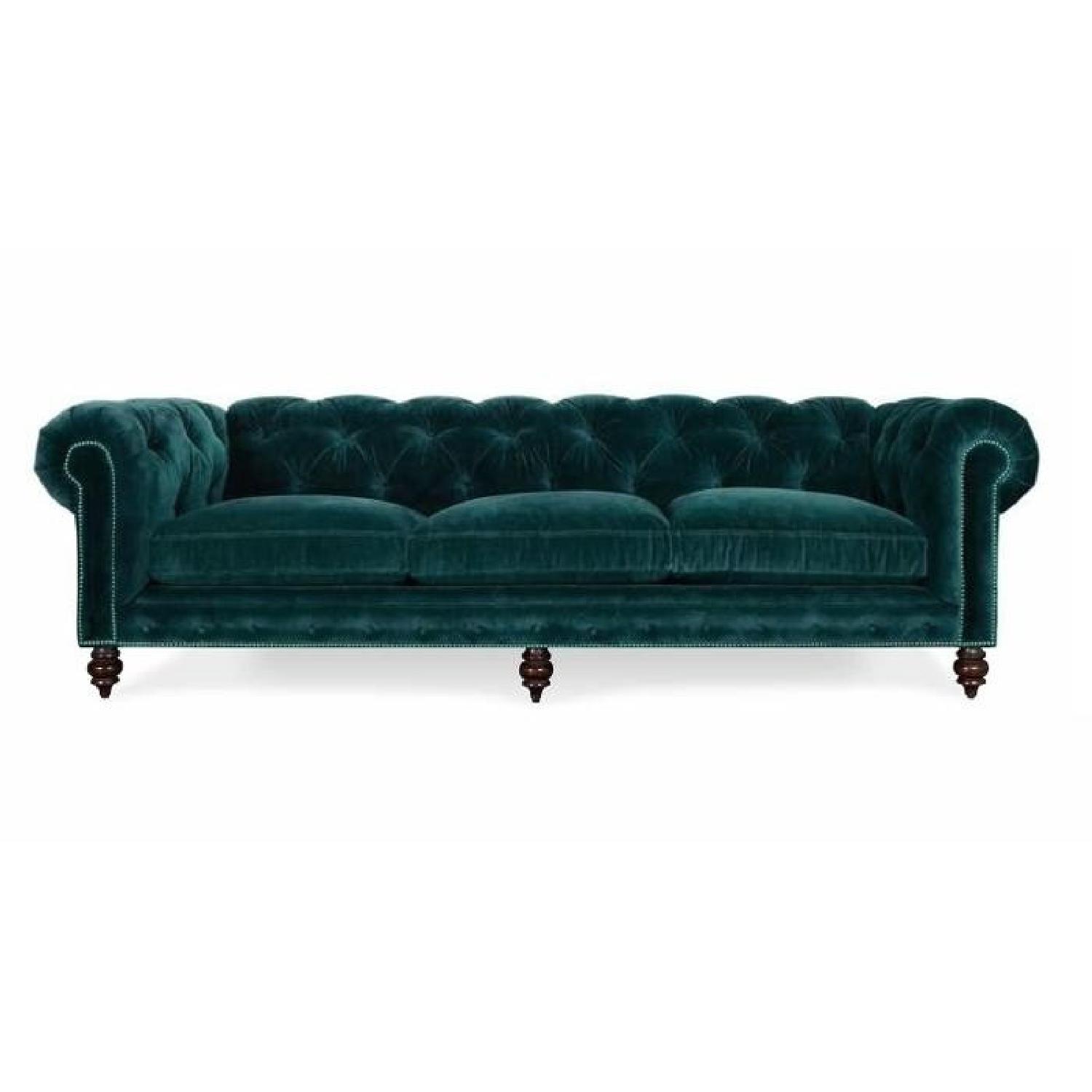 Cococo Home Velvet Teal 3Cushion Soho Chesterfield Sofa AptDeco