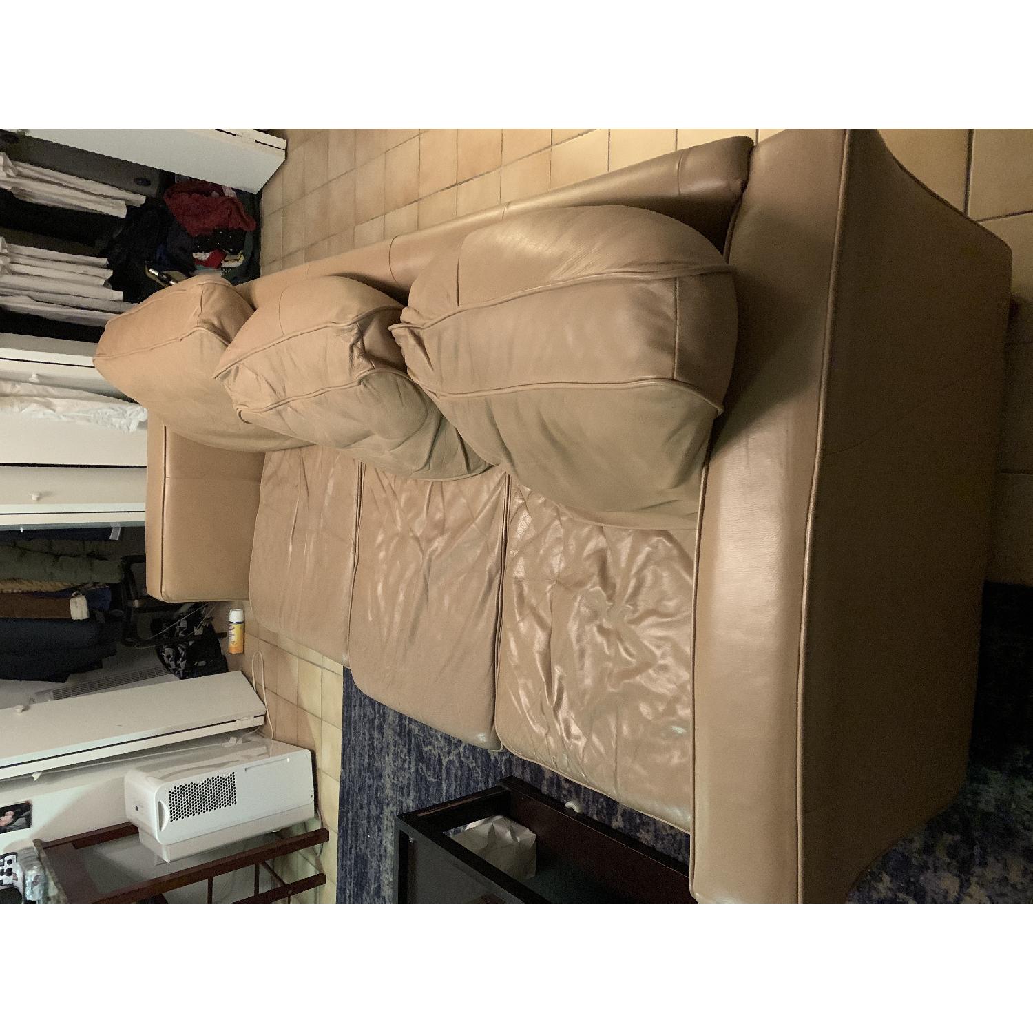 Beige Leather Sofa - image-4