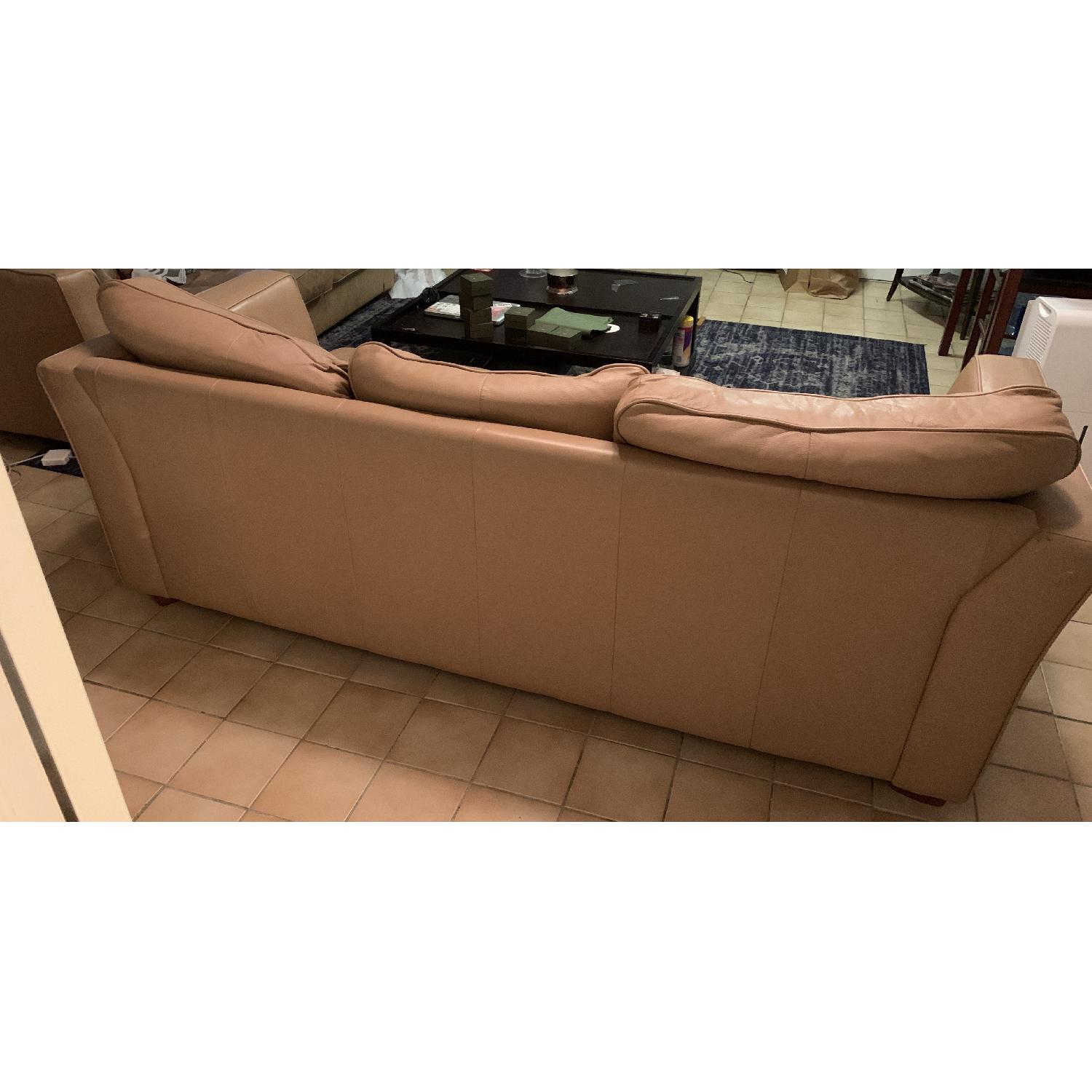 Beige Leather Sofa - image-5