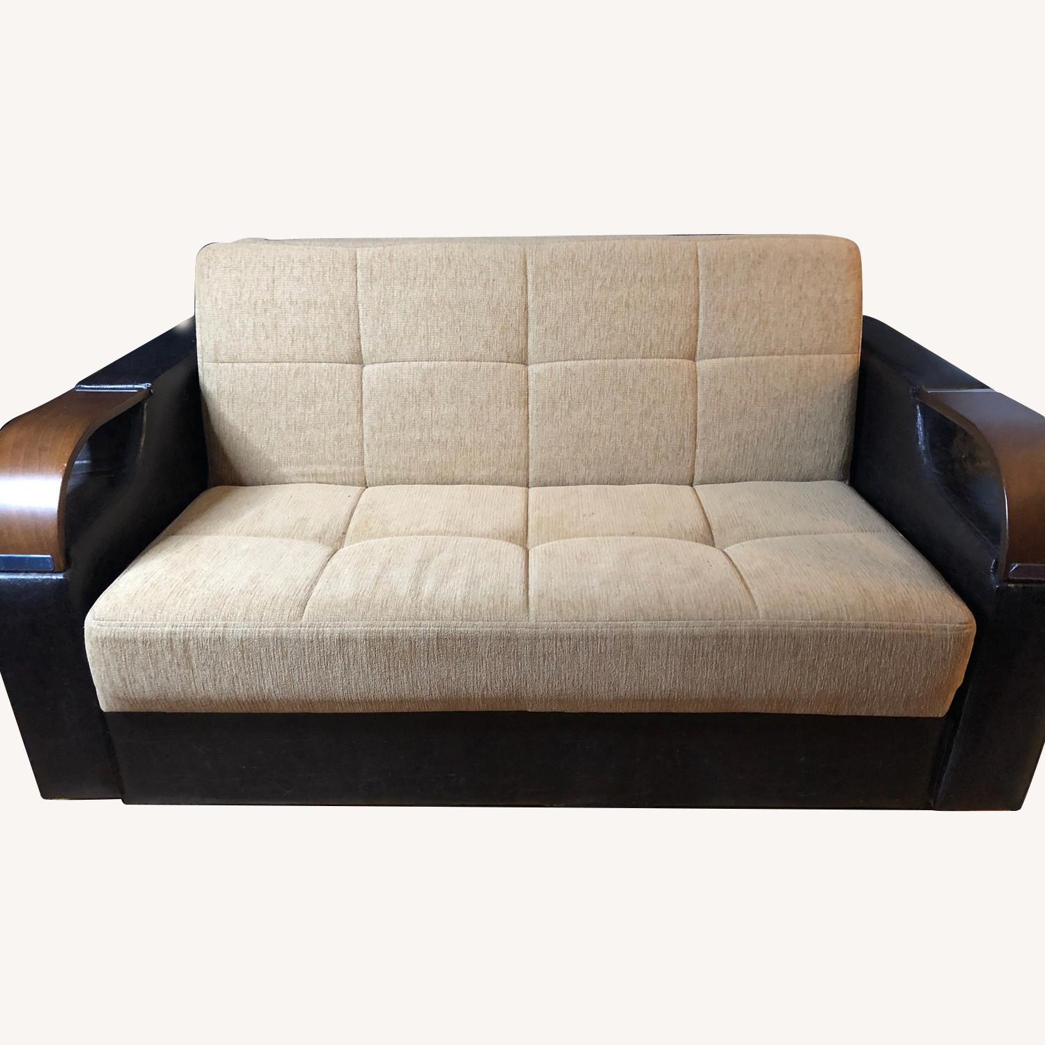 Queen size sofa bed with big storage - image-0
