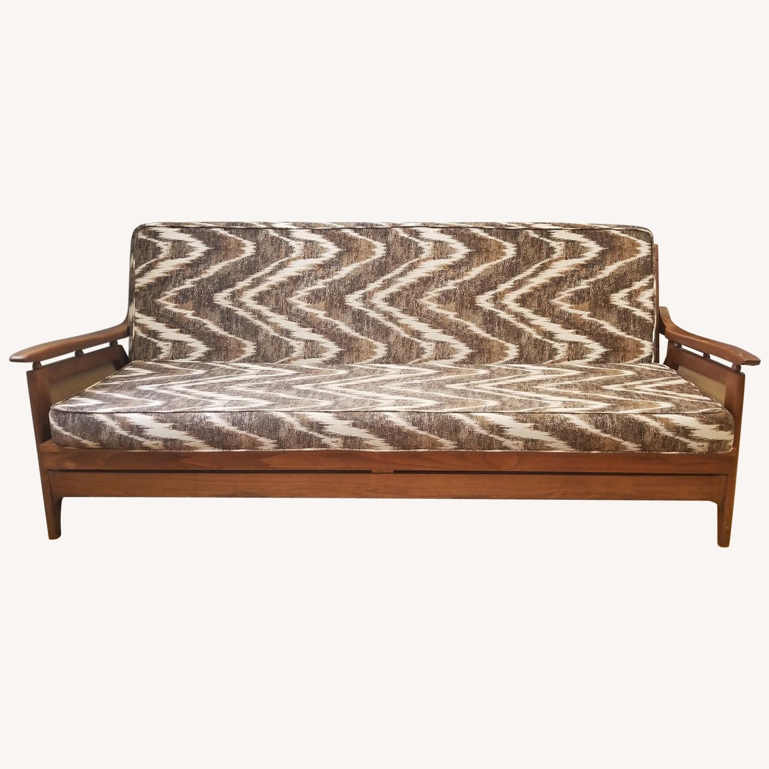 Vintage Mid Century Modern Wooden Couch/Futon AptDeco