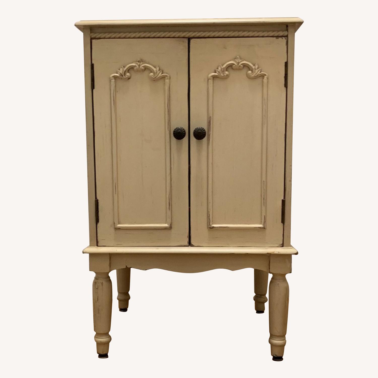 Antique Game Board Night Stand AptDeco