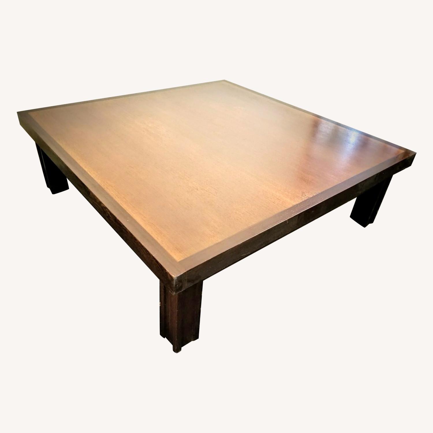 Solid Dark Wood Square Coffee Table - image-0