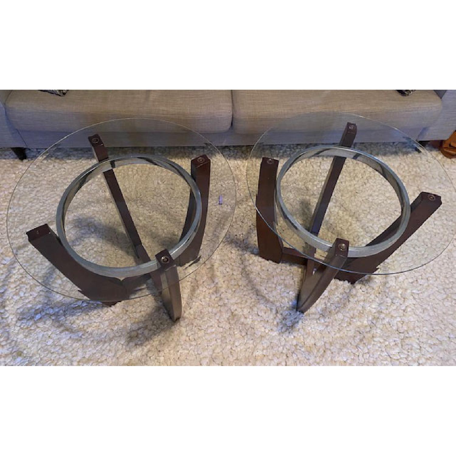 Macy's Glass Top Side Tables AptDeco