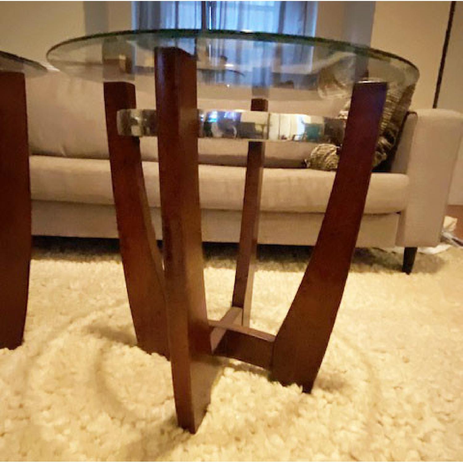 Macy's Glass Top Side Tables AptDeco