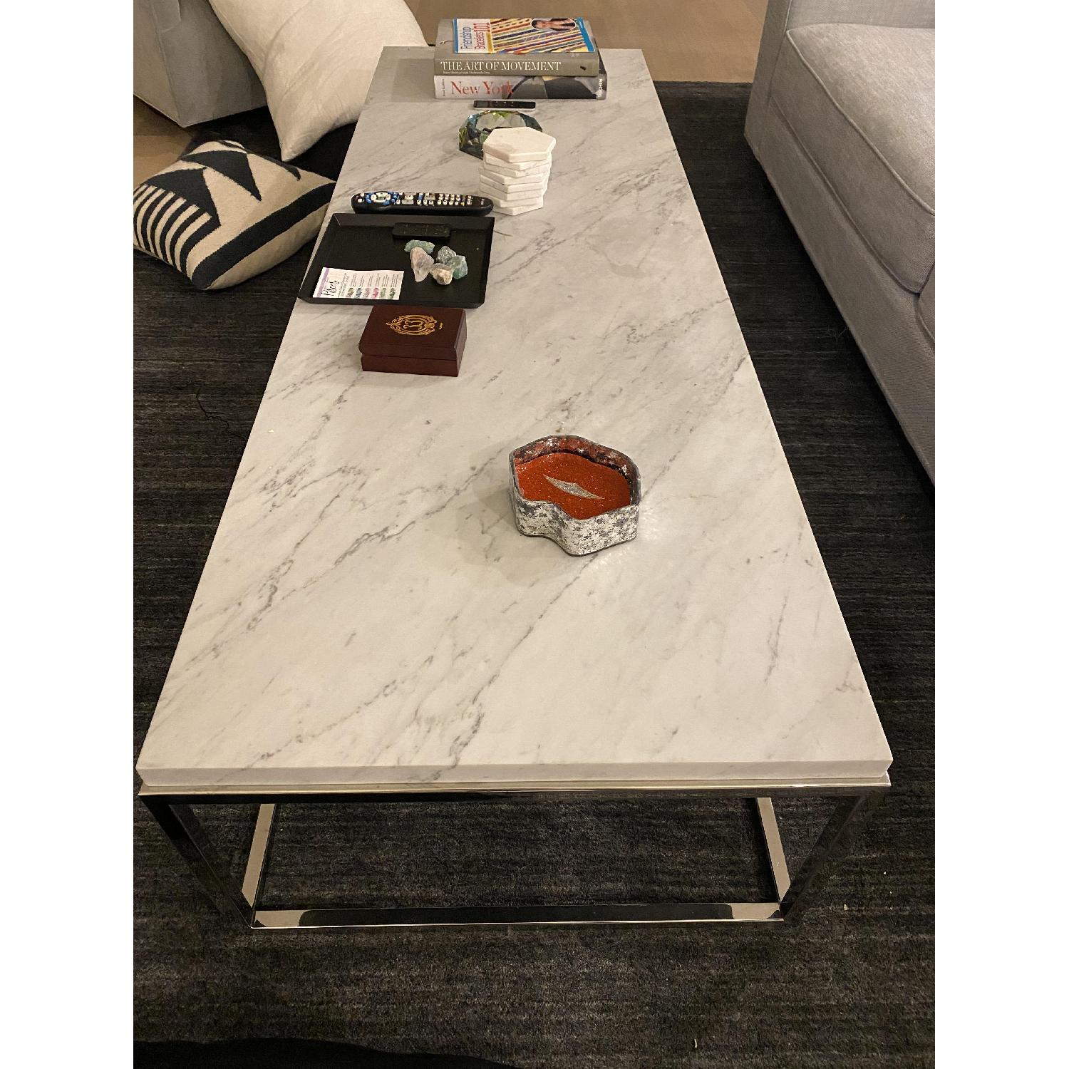 Restoration Hardware Marble Coffee Table - image-6