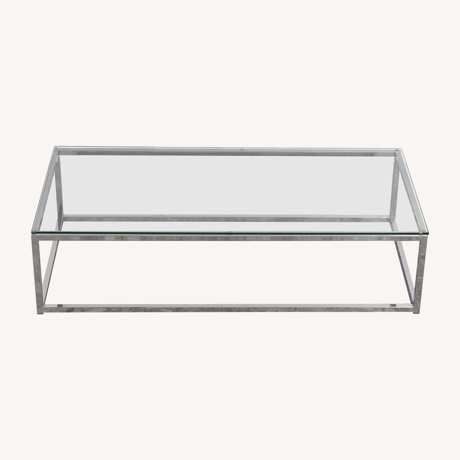 CB2 Glass & Chrome Coffee Table AptDeco