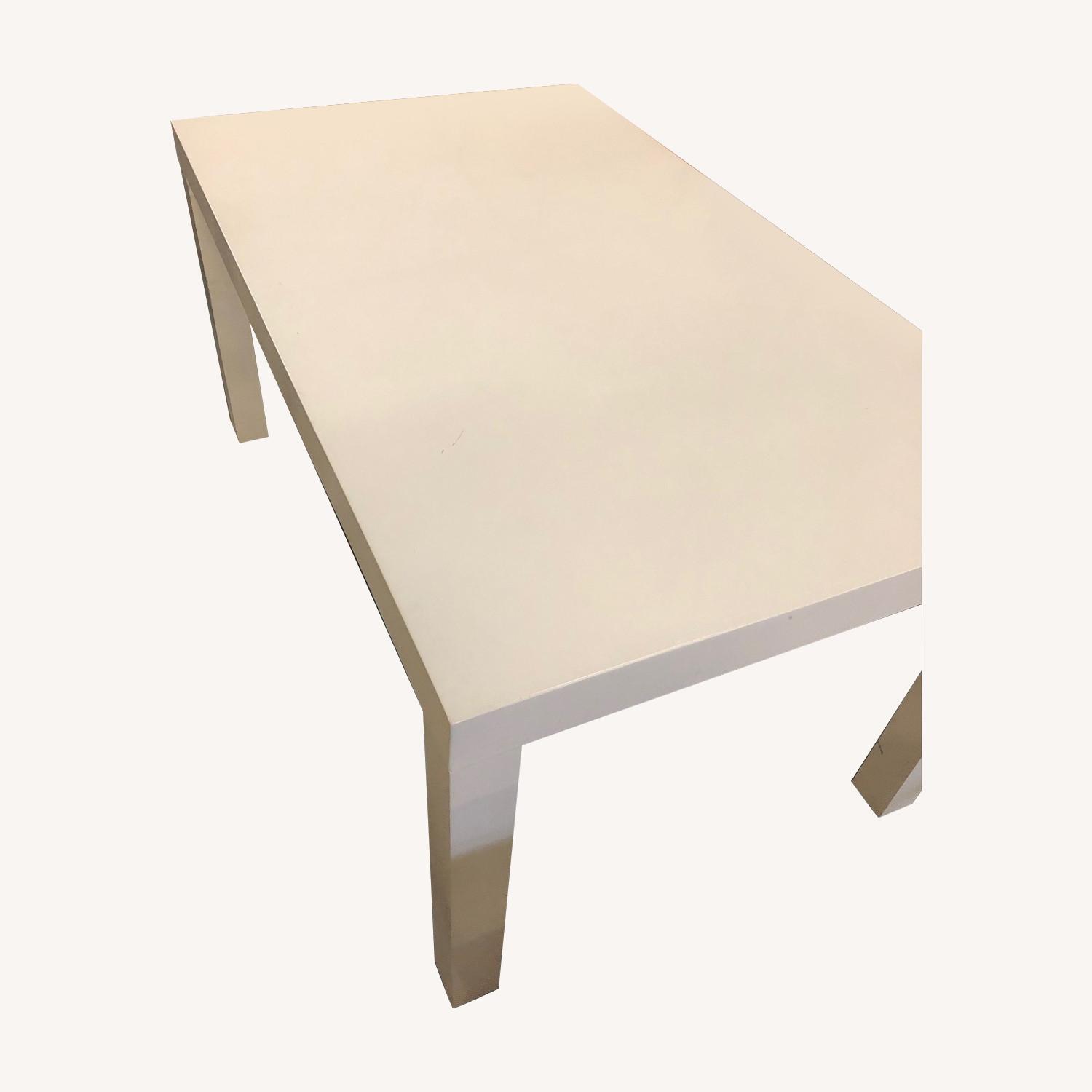 White Lacquer Wood Table AptDeco