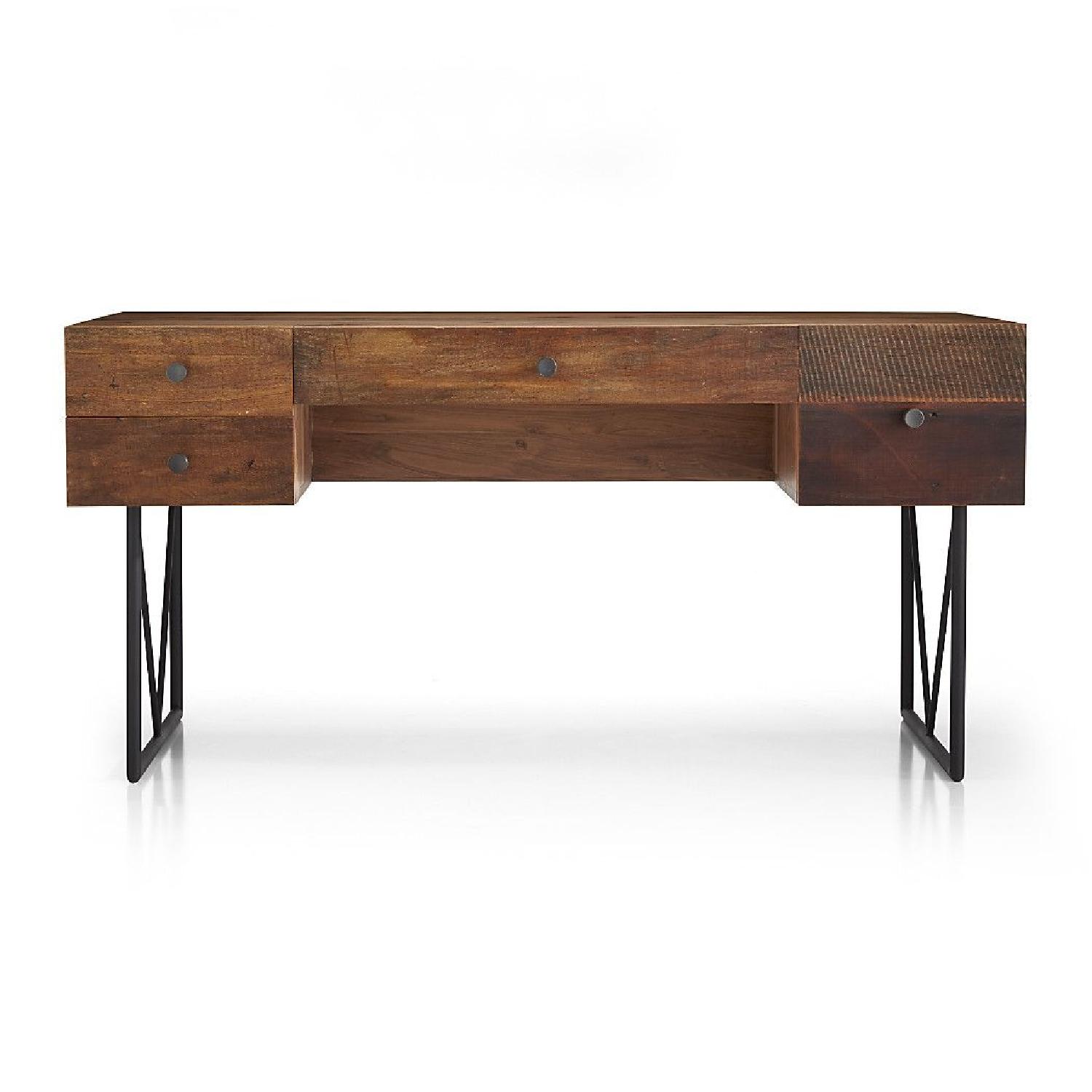 Crate & Barrel Atwood Reclaimed wood Desk - image-5