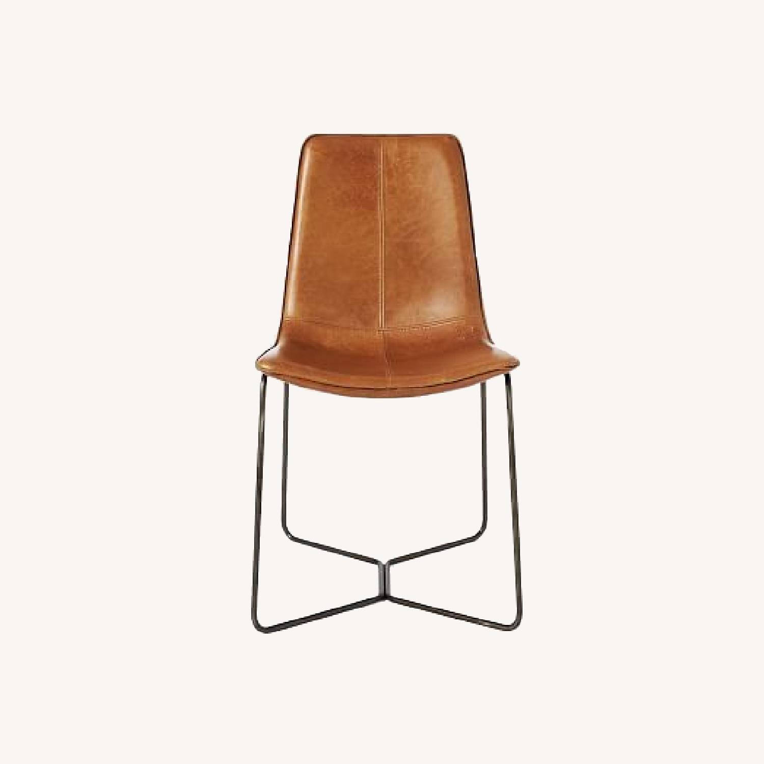 West Elm Slope Saddle Leather Dining Chairs AptDeco