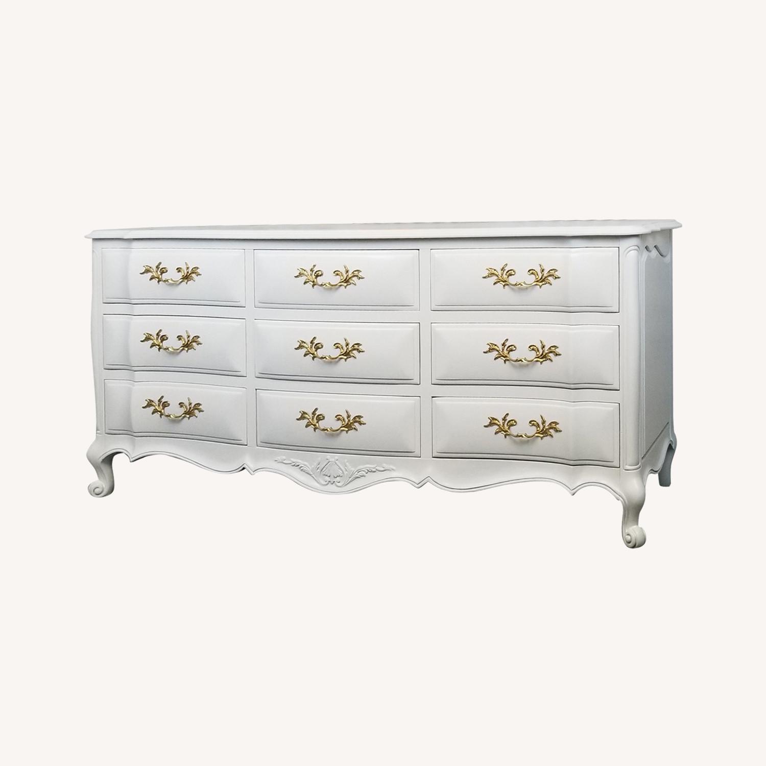 Large Solid Wood White French Provincial dresser - image-5