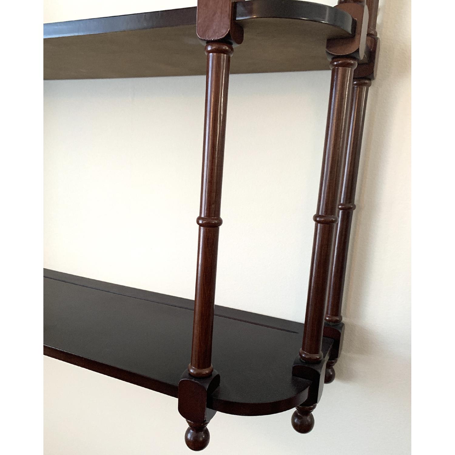 Antique British Colonial Mahogany 3-Tier Wall Shelf/Curio - image-6