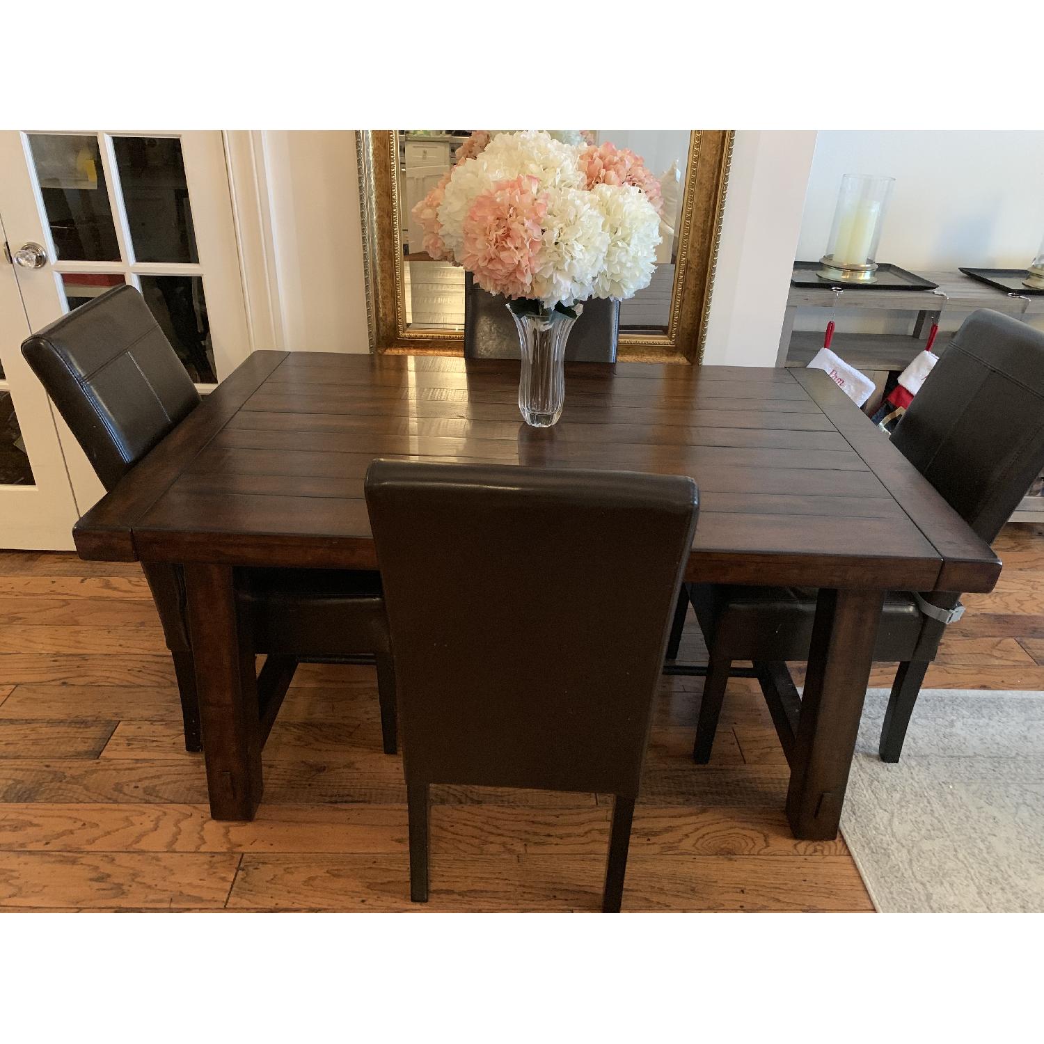 Pottery Barn Mahogany Expandable Table w/ Protective Cover - image-7