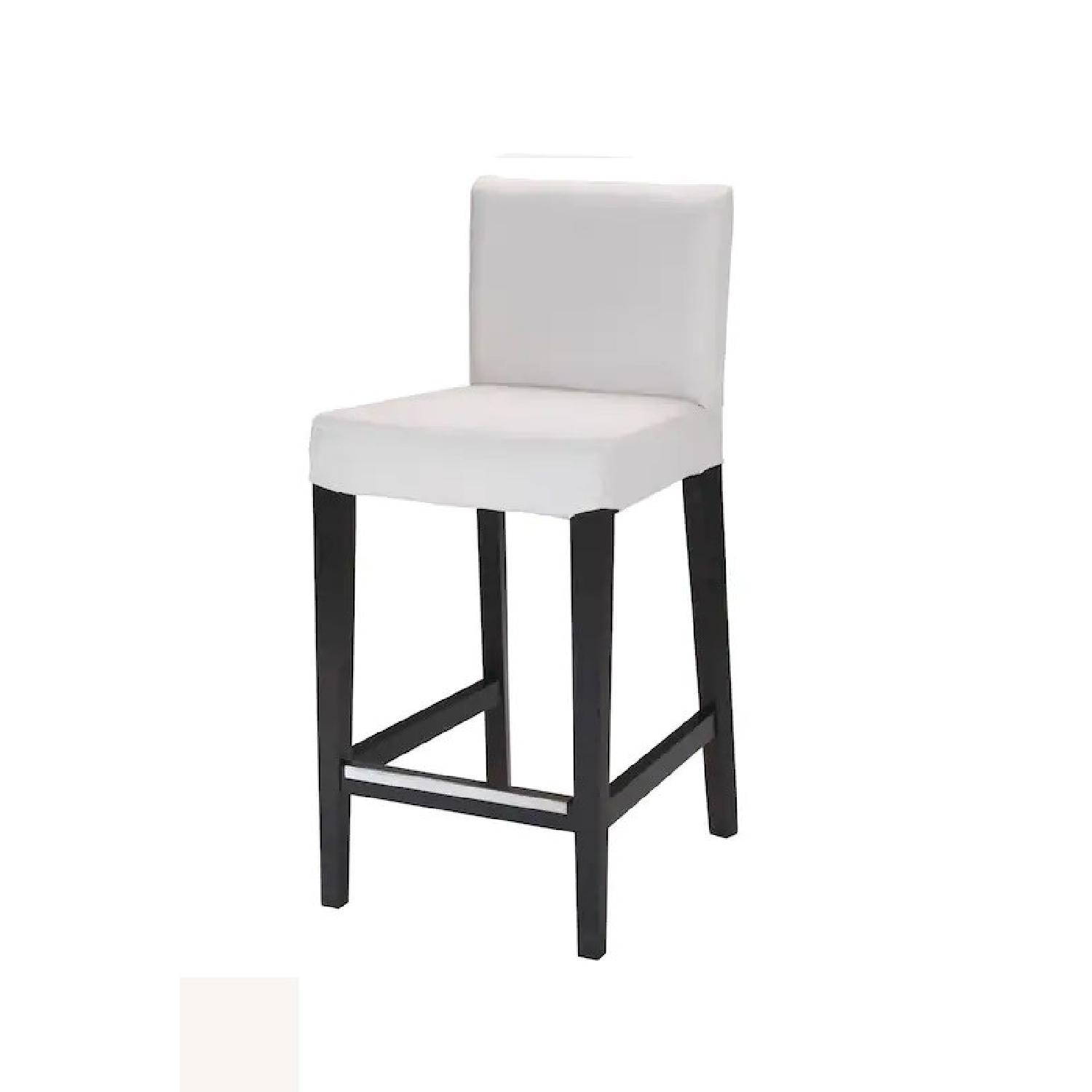 Ikea White Bar Stools w/ Backrest - image-0