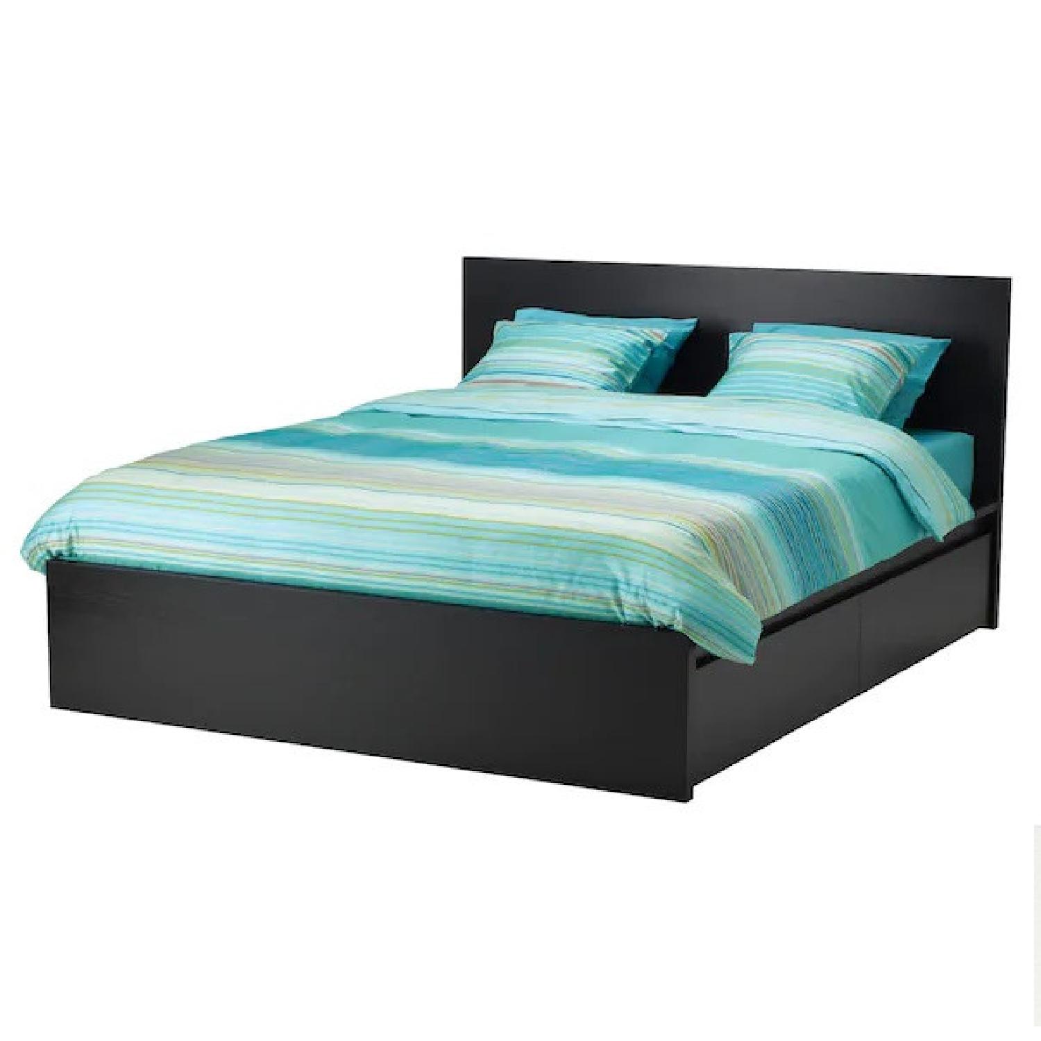 Ikea Malm High Queen Bed Frame w/ 4 Drawes - AptDeco Ikea Malm High Queen Bed Frame w/ 4 Drawes - AptDeco