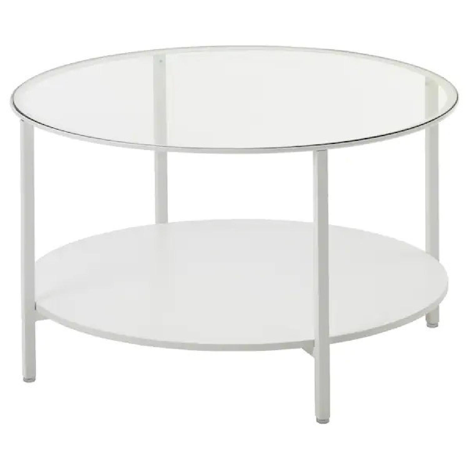 IKEA White Glass Coffee Table - image-0