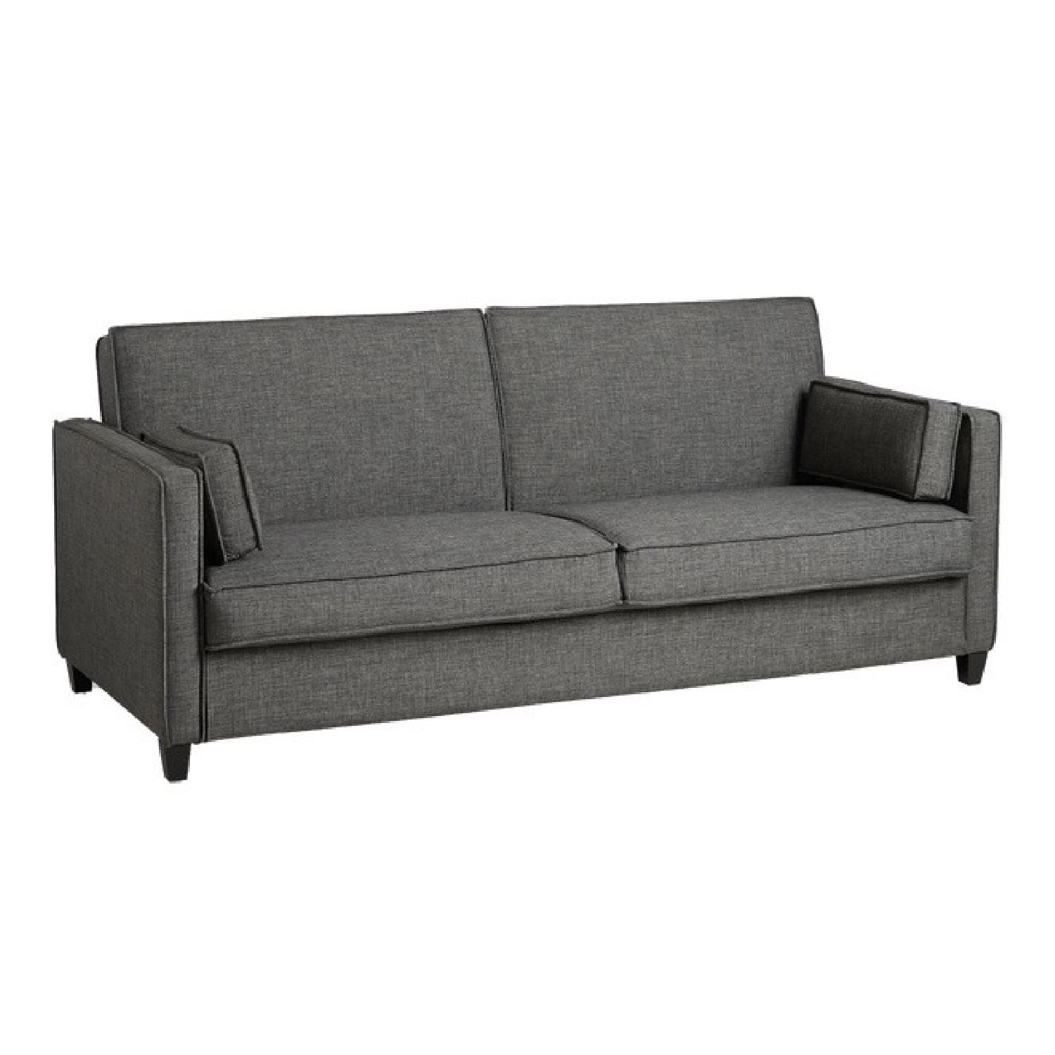 World Market Charcoal Gray Folding Sofa Bed - image-6