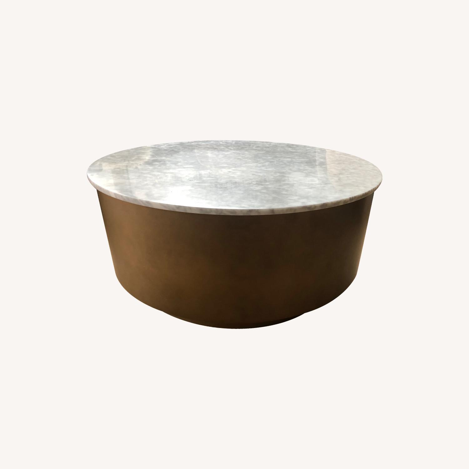 Marble and Gold Round West Elm Coffee Table AptDeco