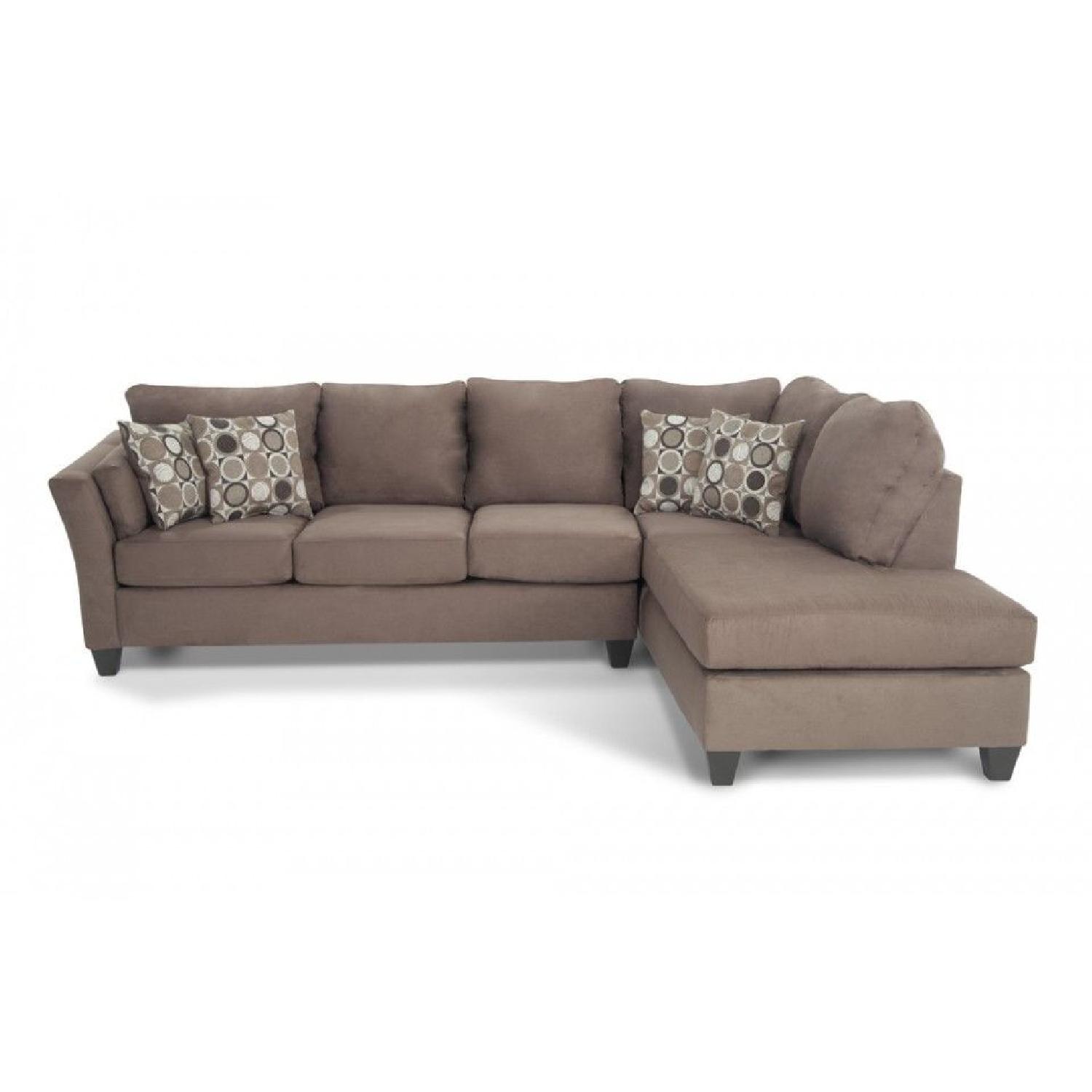 Bob's Brown Chaise Sectional Sofa & Ottoman - image-0