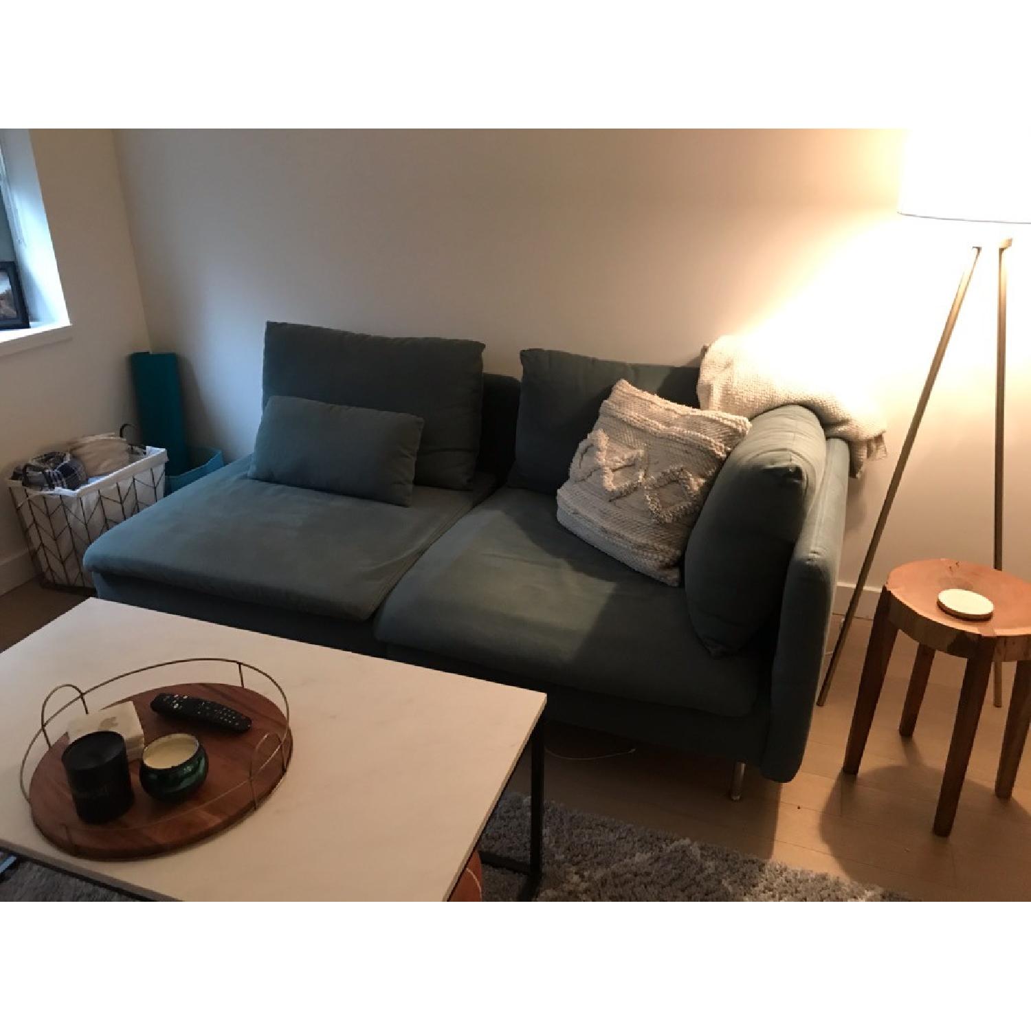Ikea Soderhamn Turquoise Two Seater Sofa - AptDeco