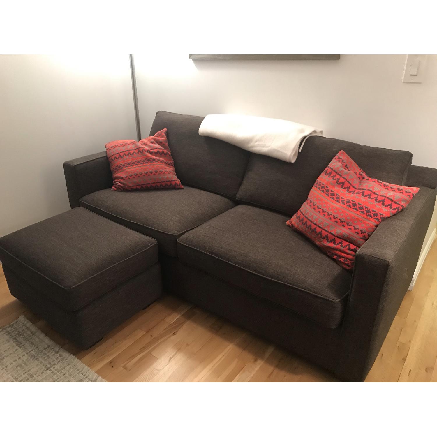 Crate & Barrel Davis Queen Size Sleeper Sofa & Ottoman - image-1