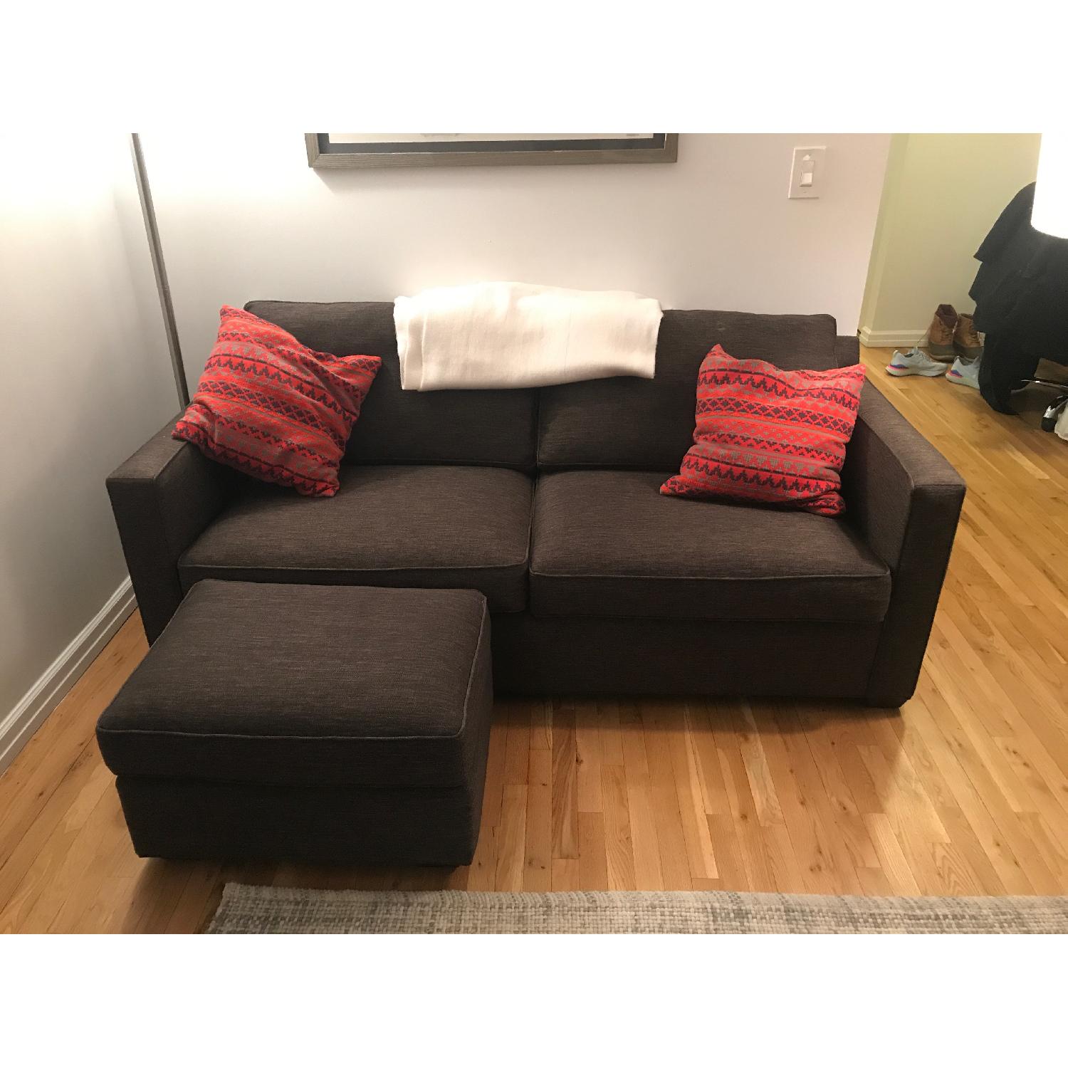 Crate & Barrel Davis Queen Size Sleeper Sofa & Ottoman - image-2