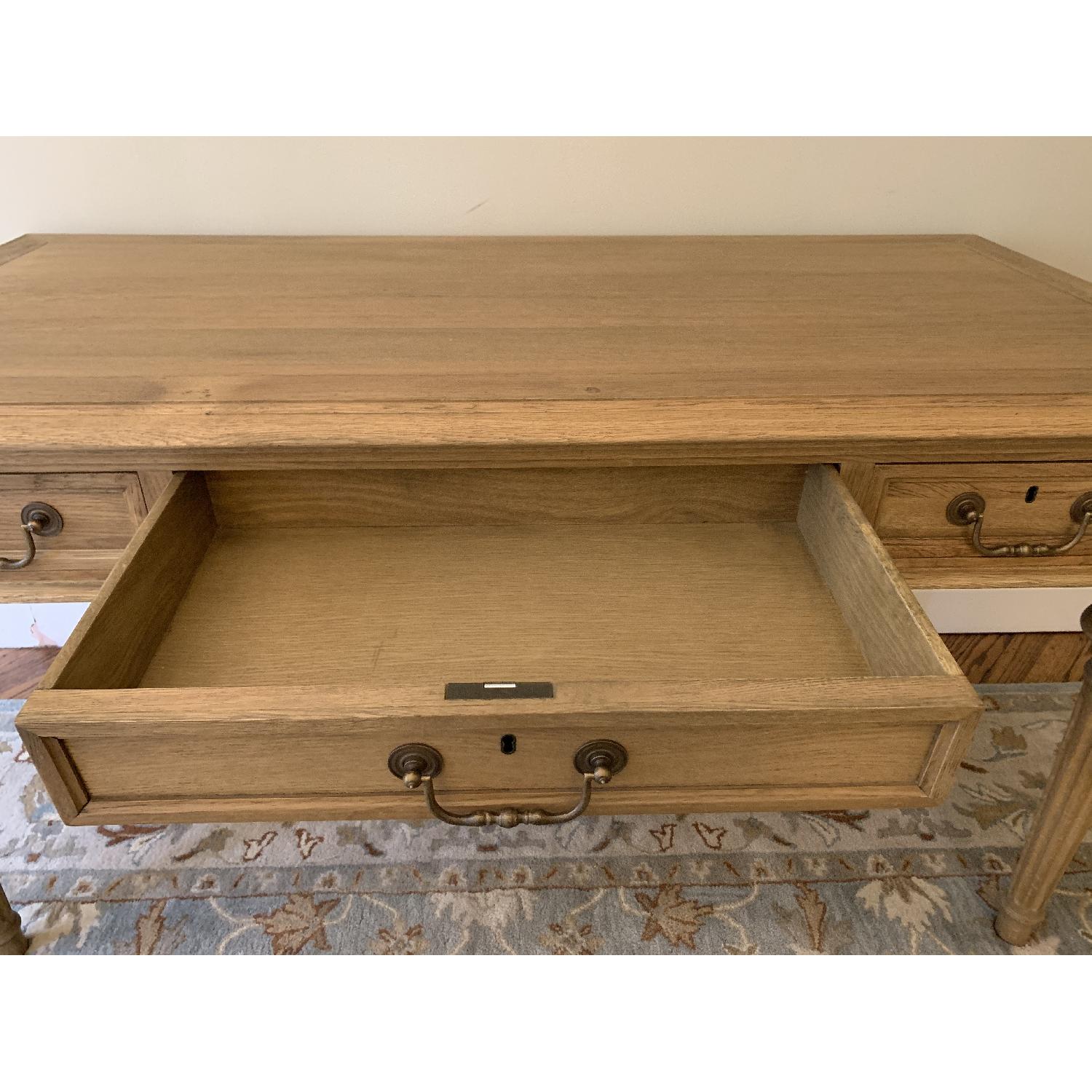 Restoration Hardware French Partner's Desk in Dry Oak - image-8