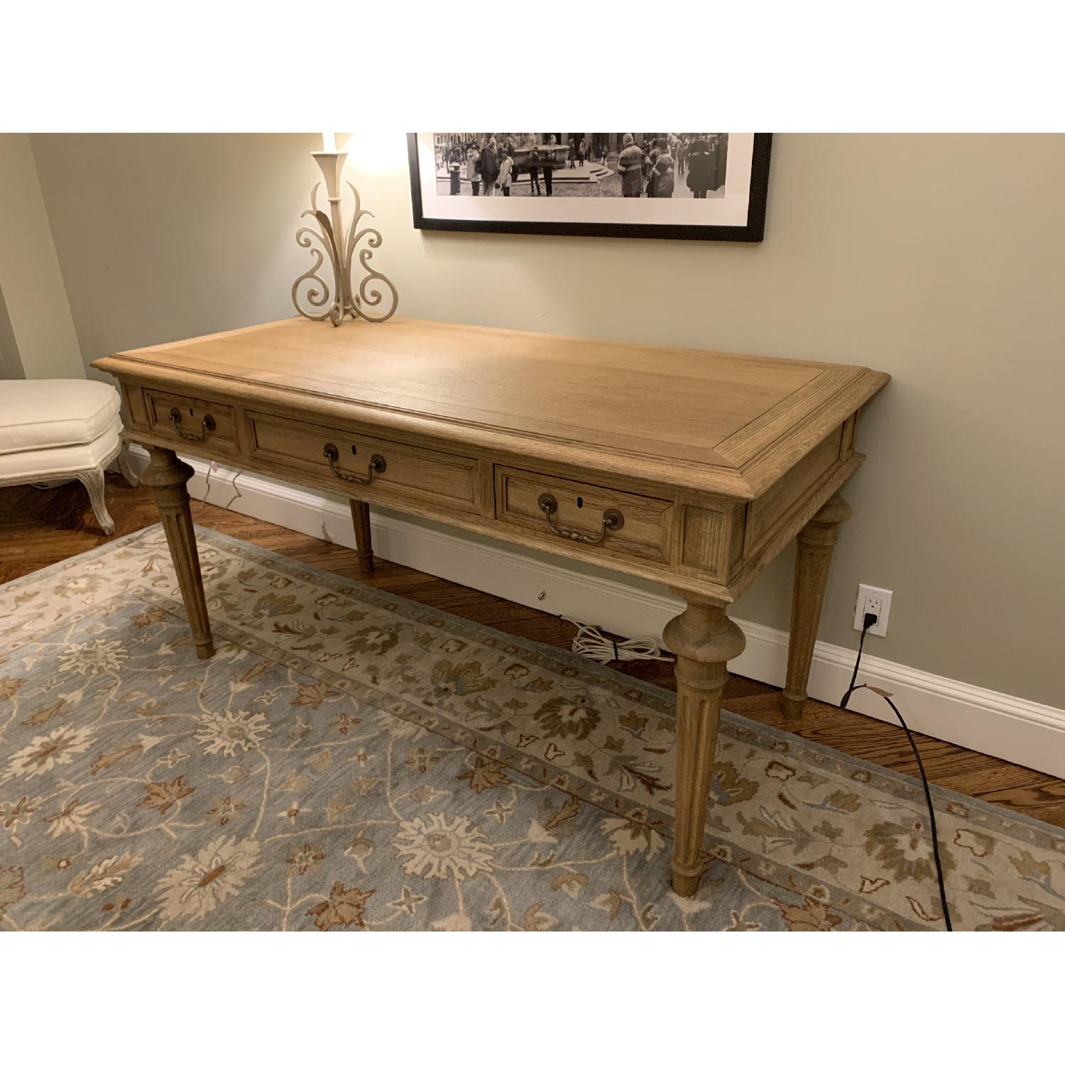 Restoration Hardware French Partner's Desk in Dry Oak - image-16