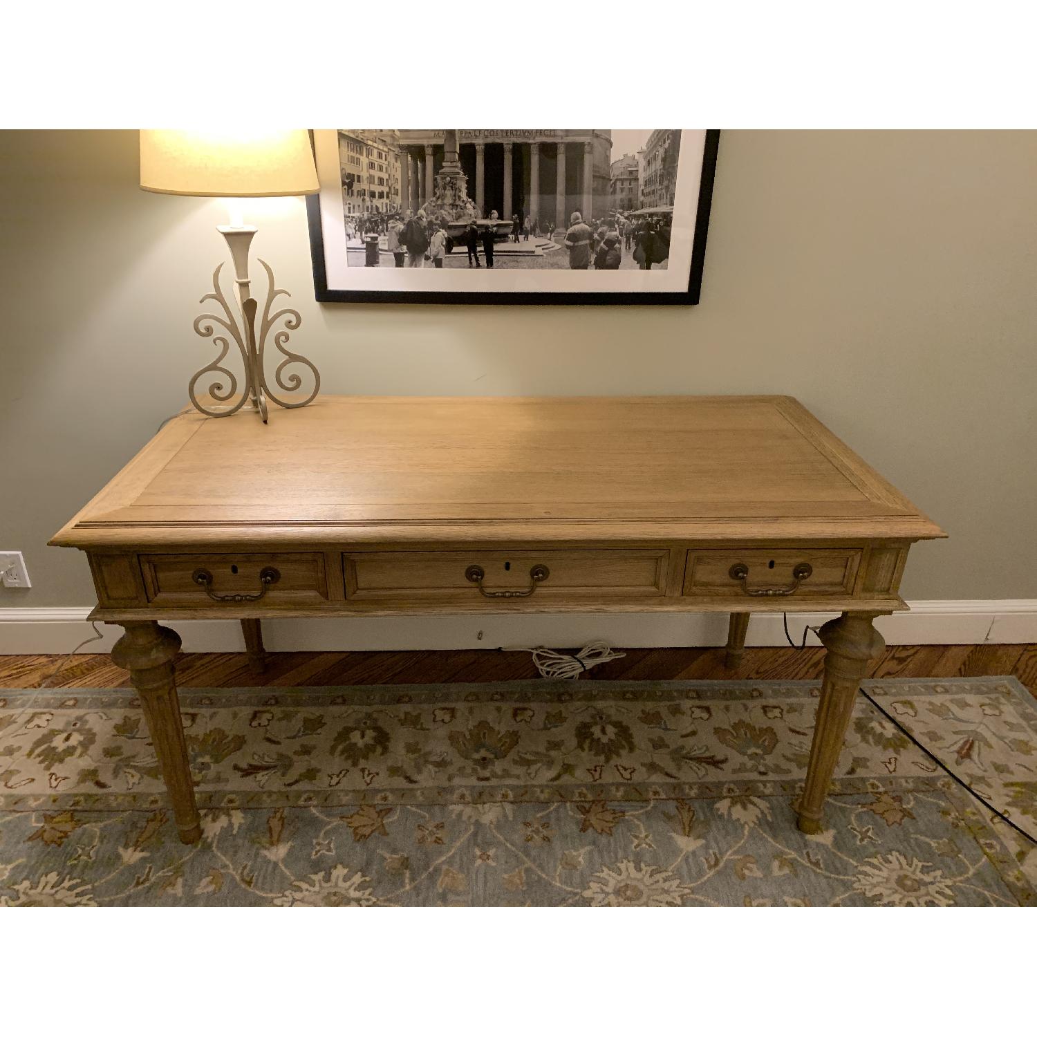 Restoration Hardware French Partner's Desk in Dry Oak - image-17