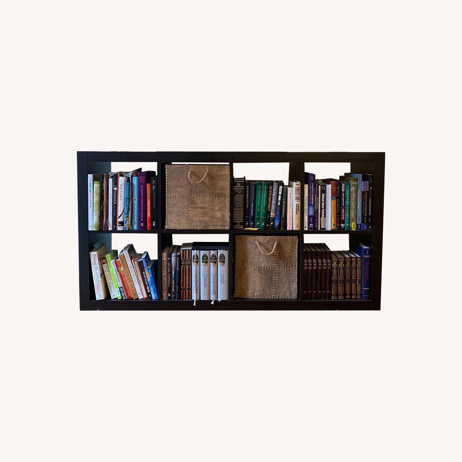 Ikea Kallax shelving unit 6 cubes - black/brown - image-0