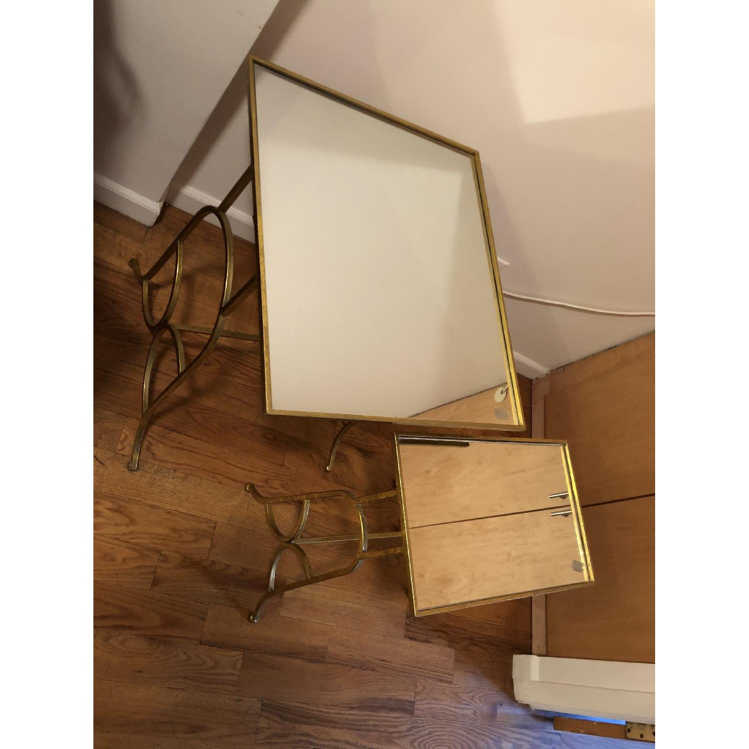 Gold mirrored nesting side tables AptDeco