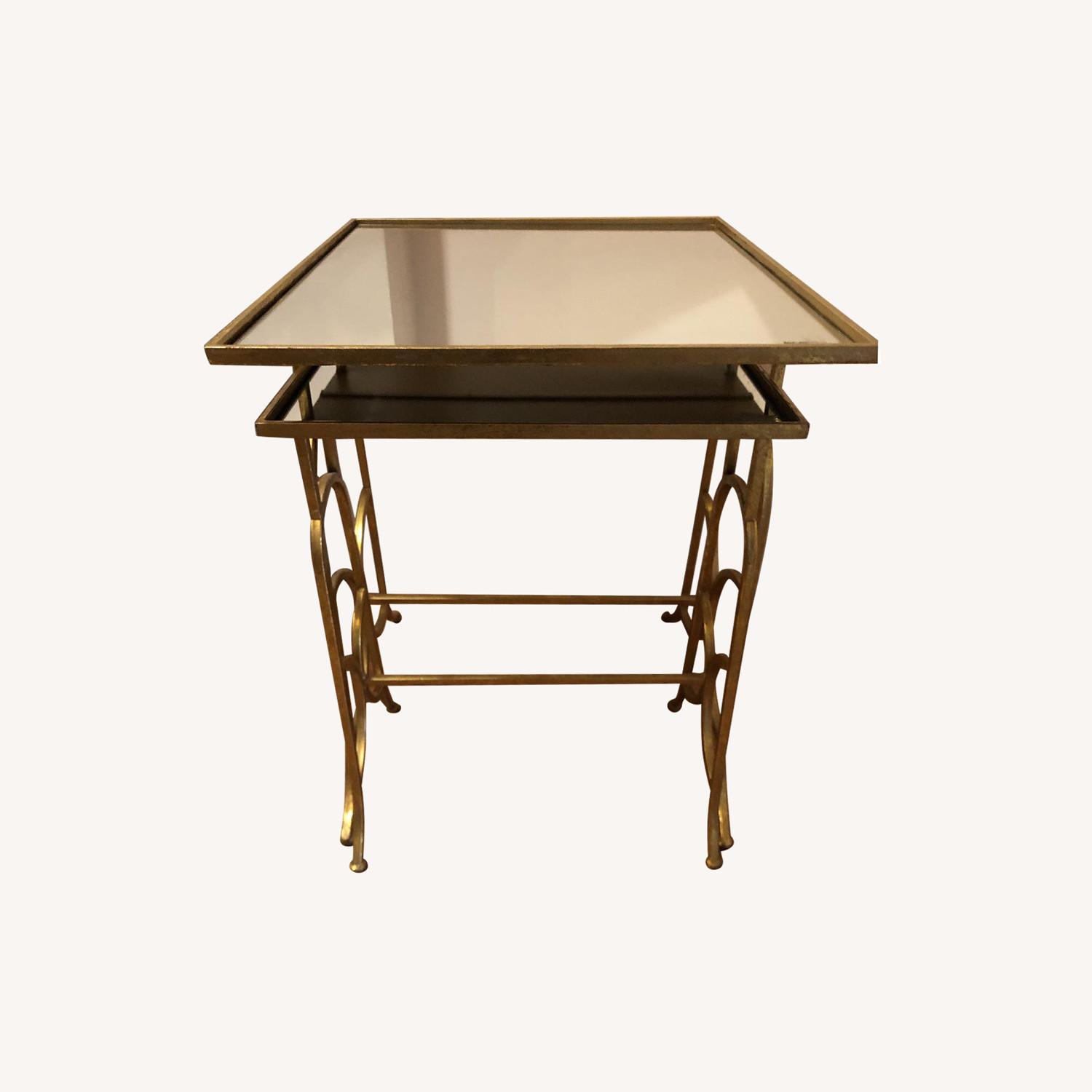 Gold mirrored nesting side tables AptDeco