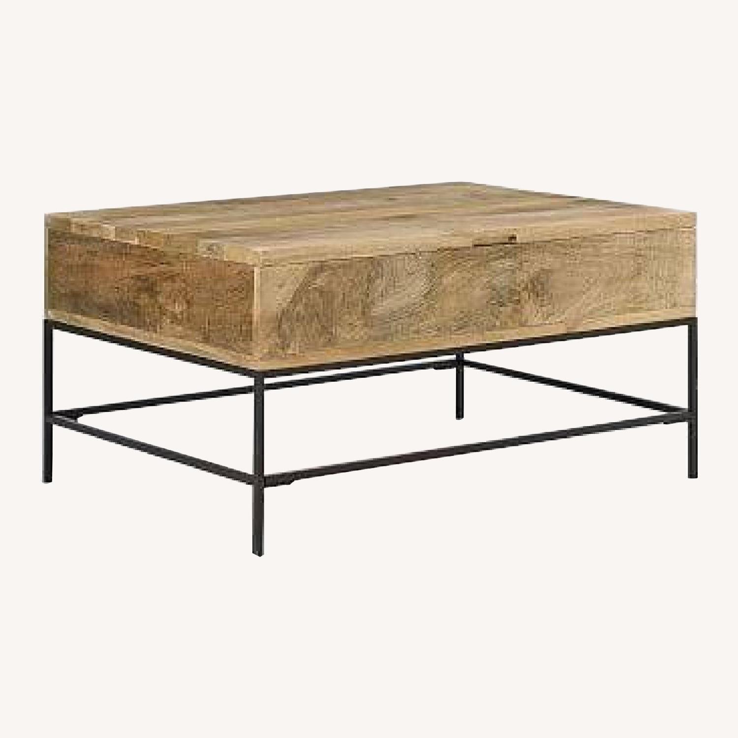 West Elm Industrial Storage PopUp Coffee Table AptDeco