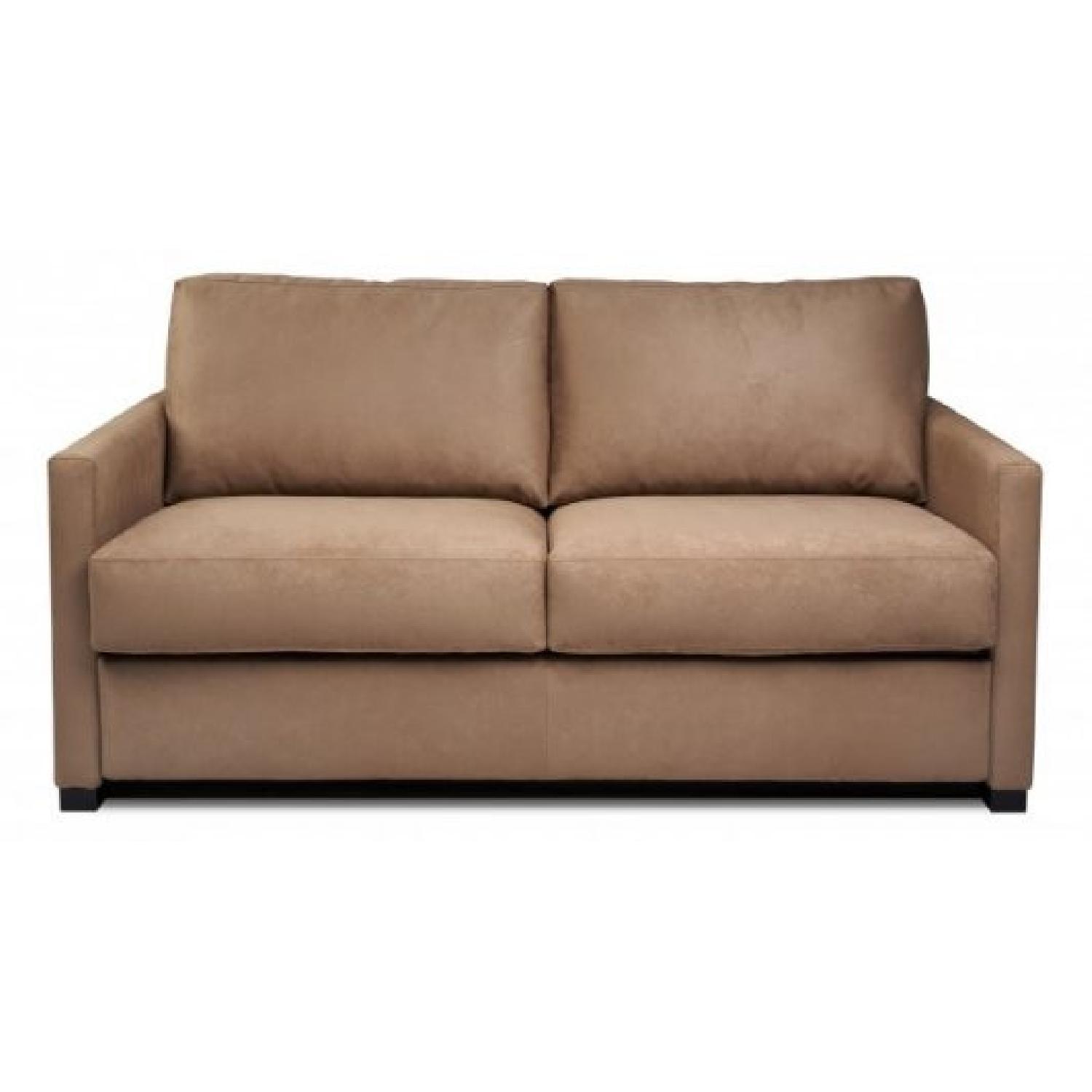 American Leather Queen Sleeper Sofa & Ottoman AptDeco