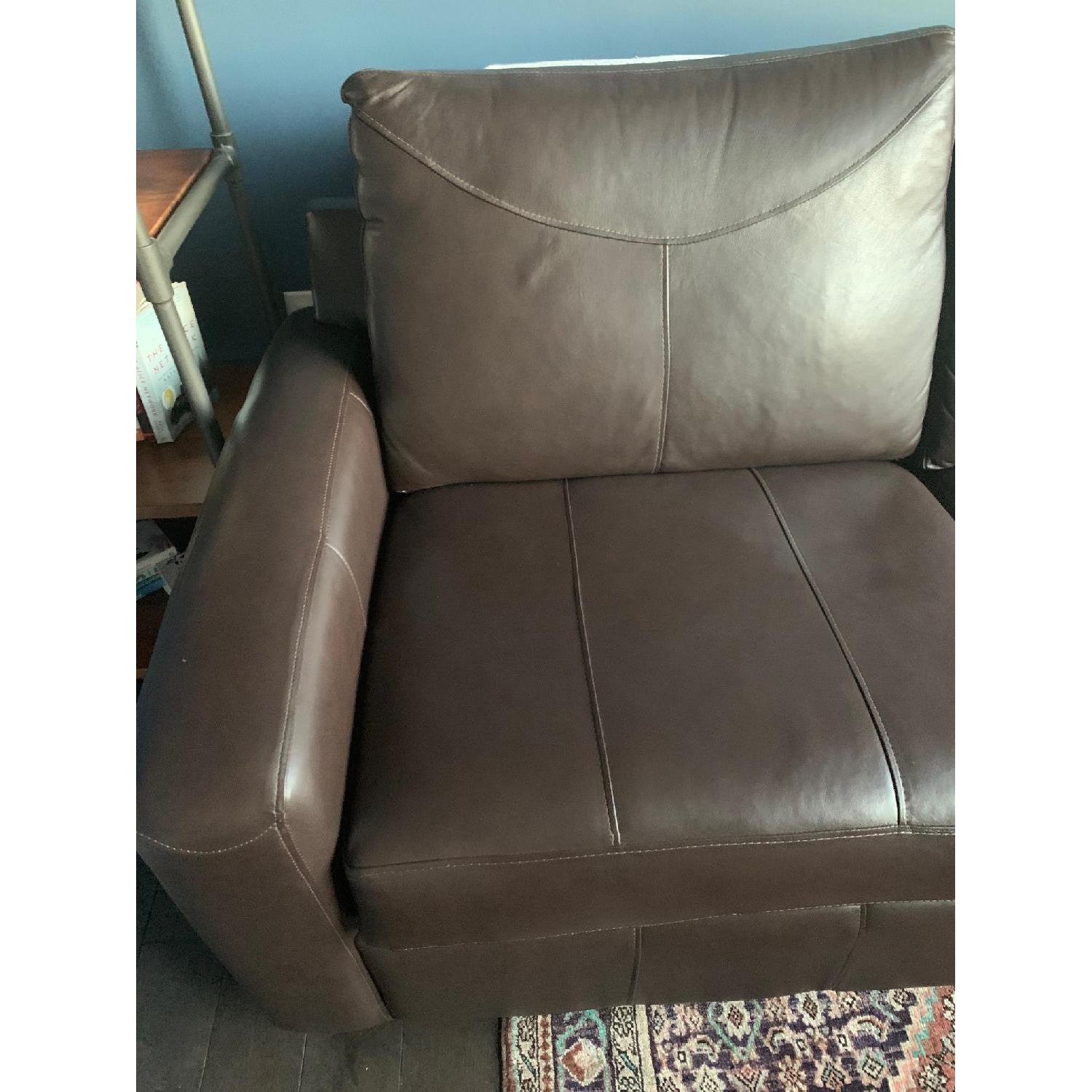 Sleepers in Seattle Full Size Leather Sleeper Sofa AptDeco