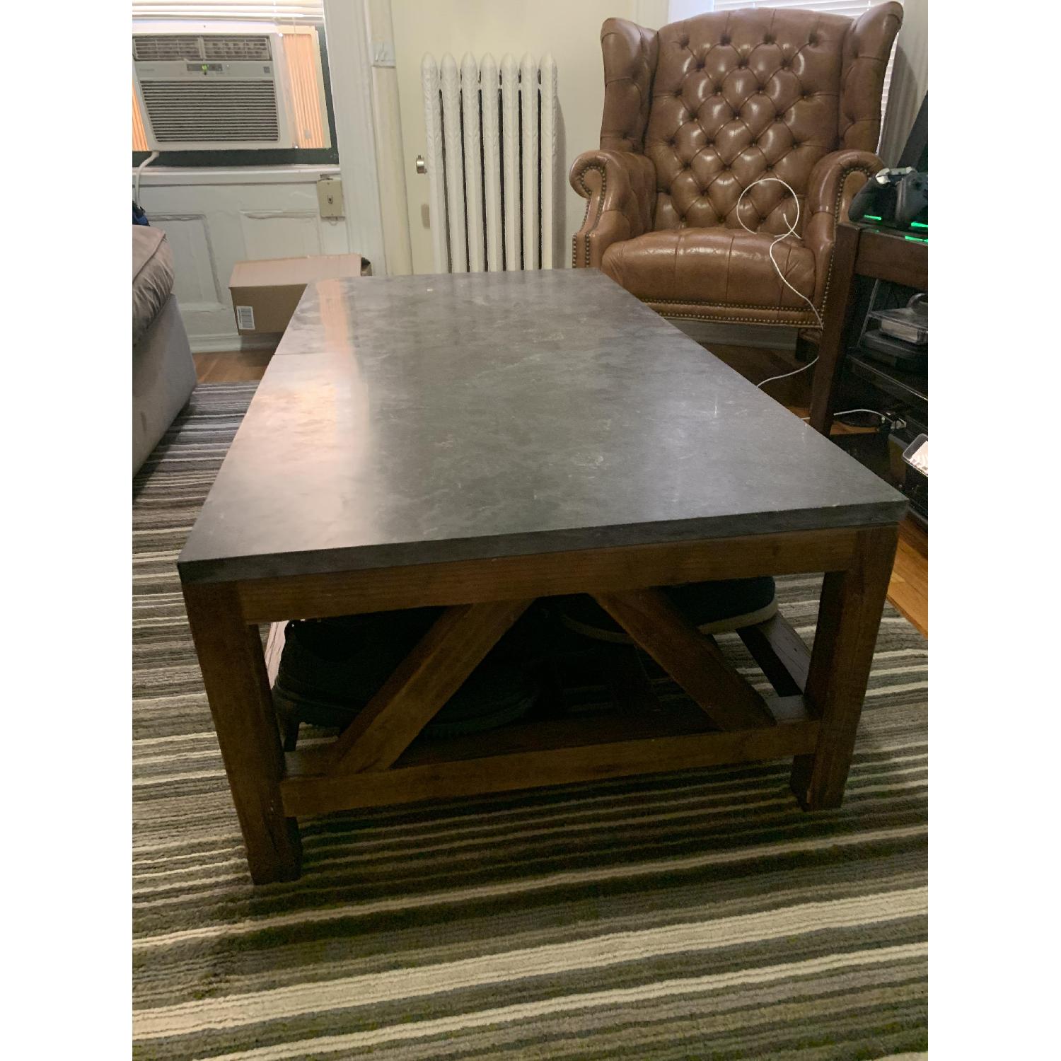 Crate & Barrel Bluestone Square Coffee Table AptDeco