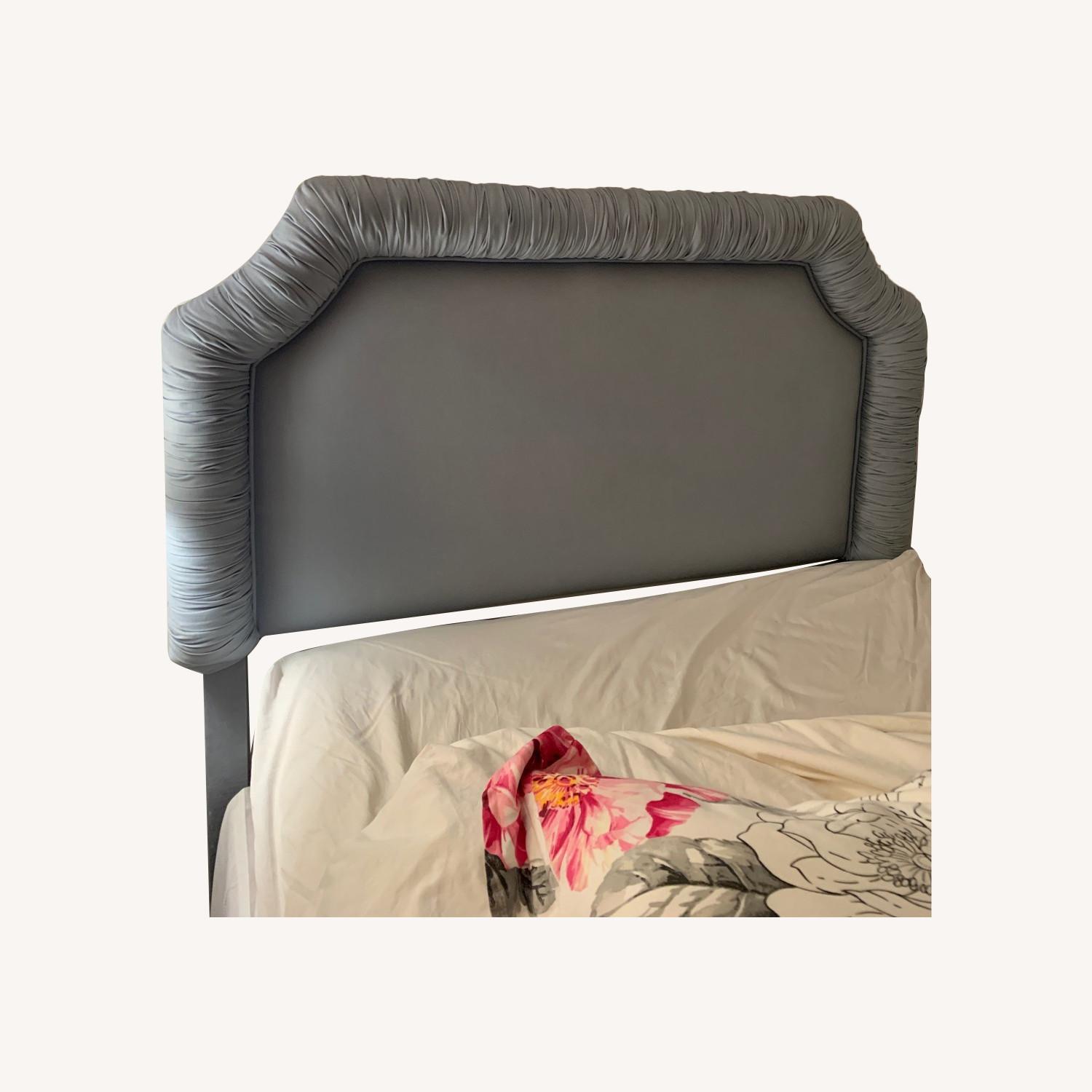 Blue Fabric Full Size Headboard AptDeco